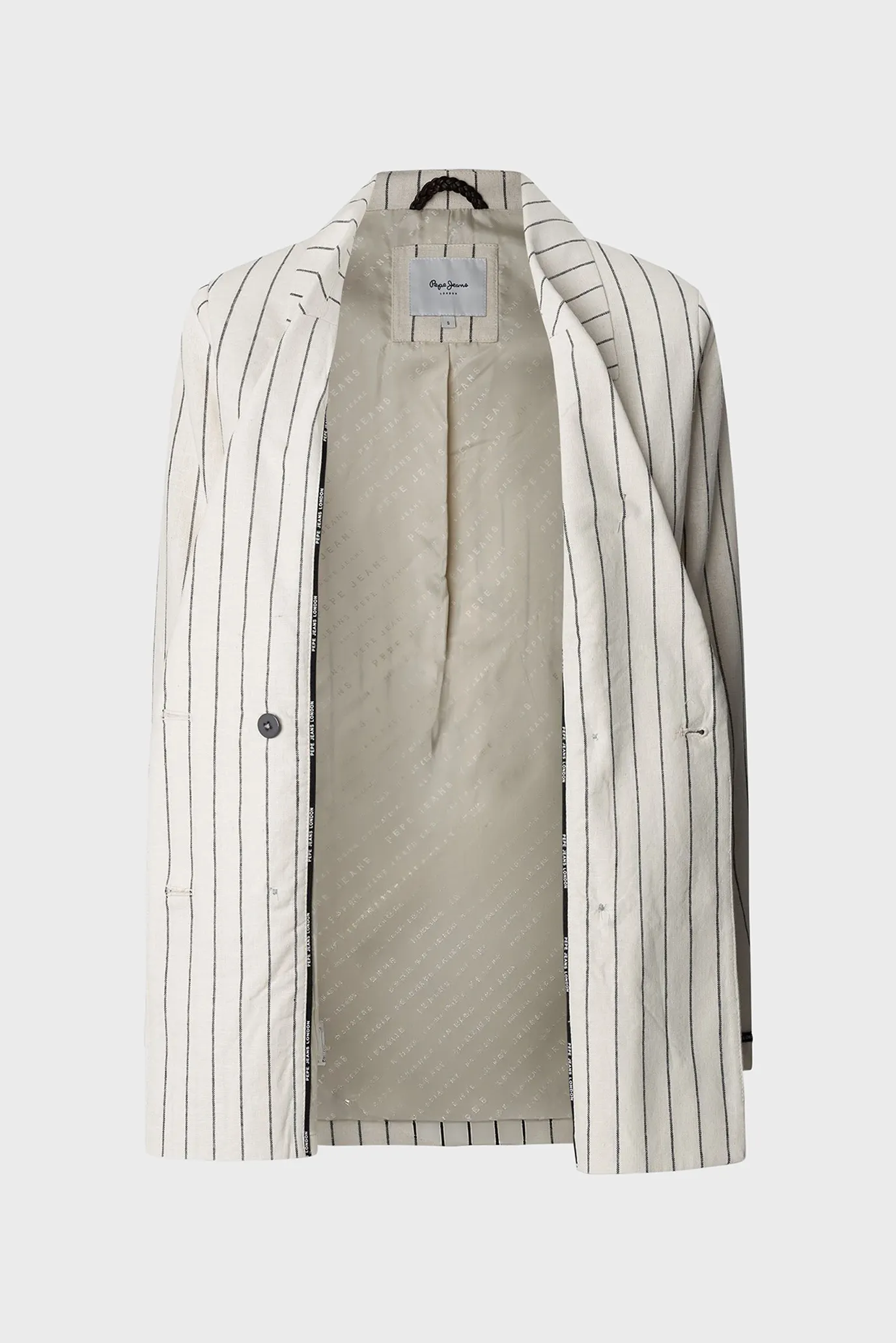 Жіночий білий лляний жакет у смужку HANNAH 7