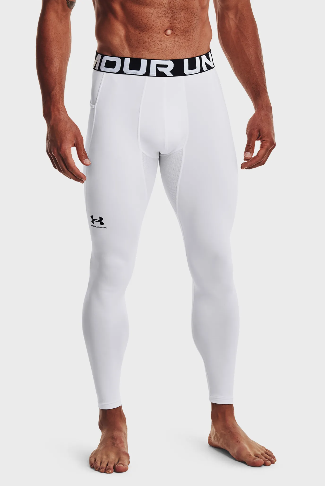 Чоловічі білі тайтси UA CG Armour Leggings 1