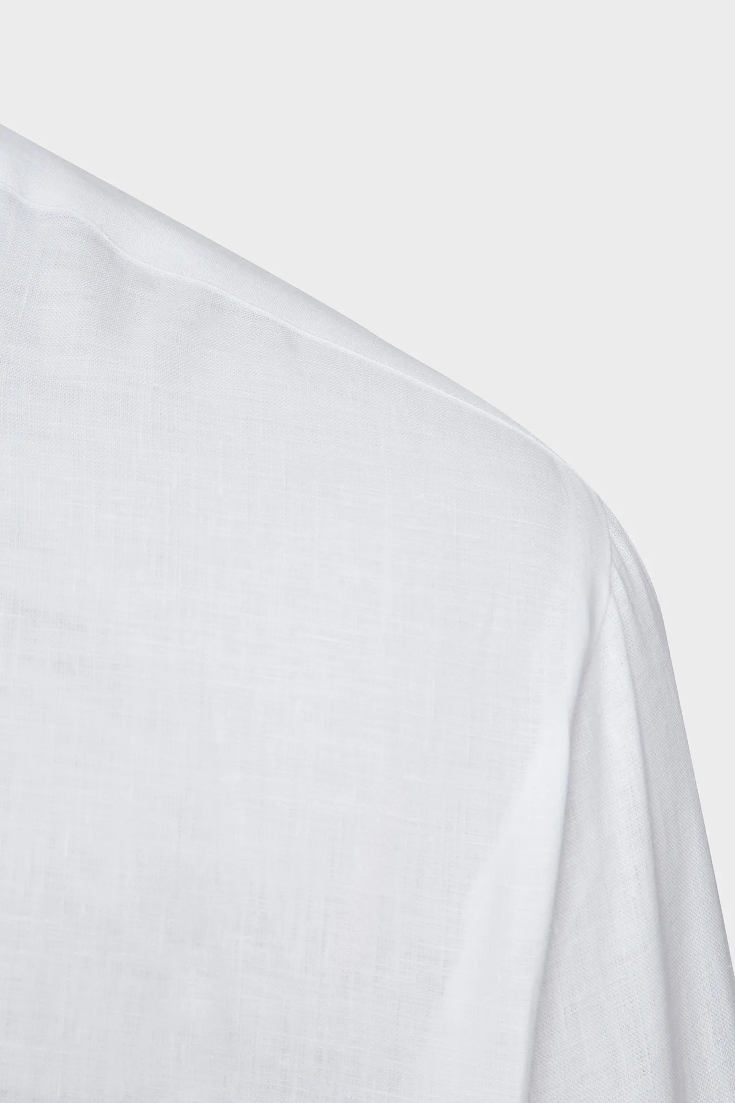 Мужская белая льняная рубашка 4