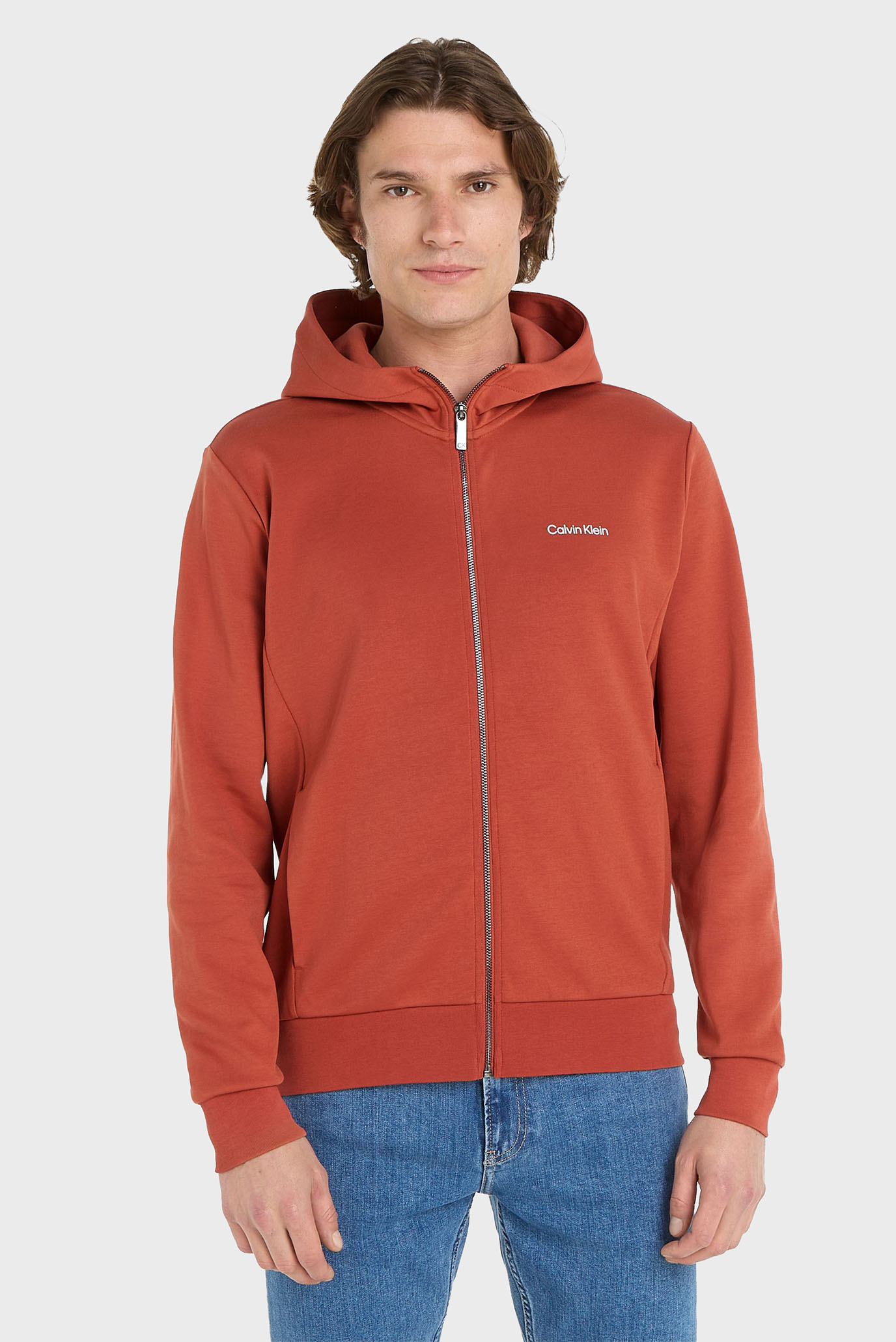Мужское терракотовое худи MICRO LOGO Красный S Calvin Klein K10K112752 Мужское терракотовое худи MICRO LOGO Красный S Calvin Klein K10K112752