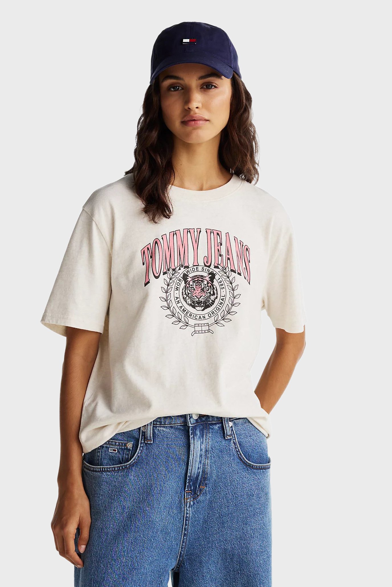 Женская белая футболка TJW RLX TIGER VARSITY TEE 1