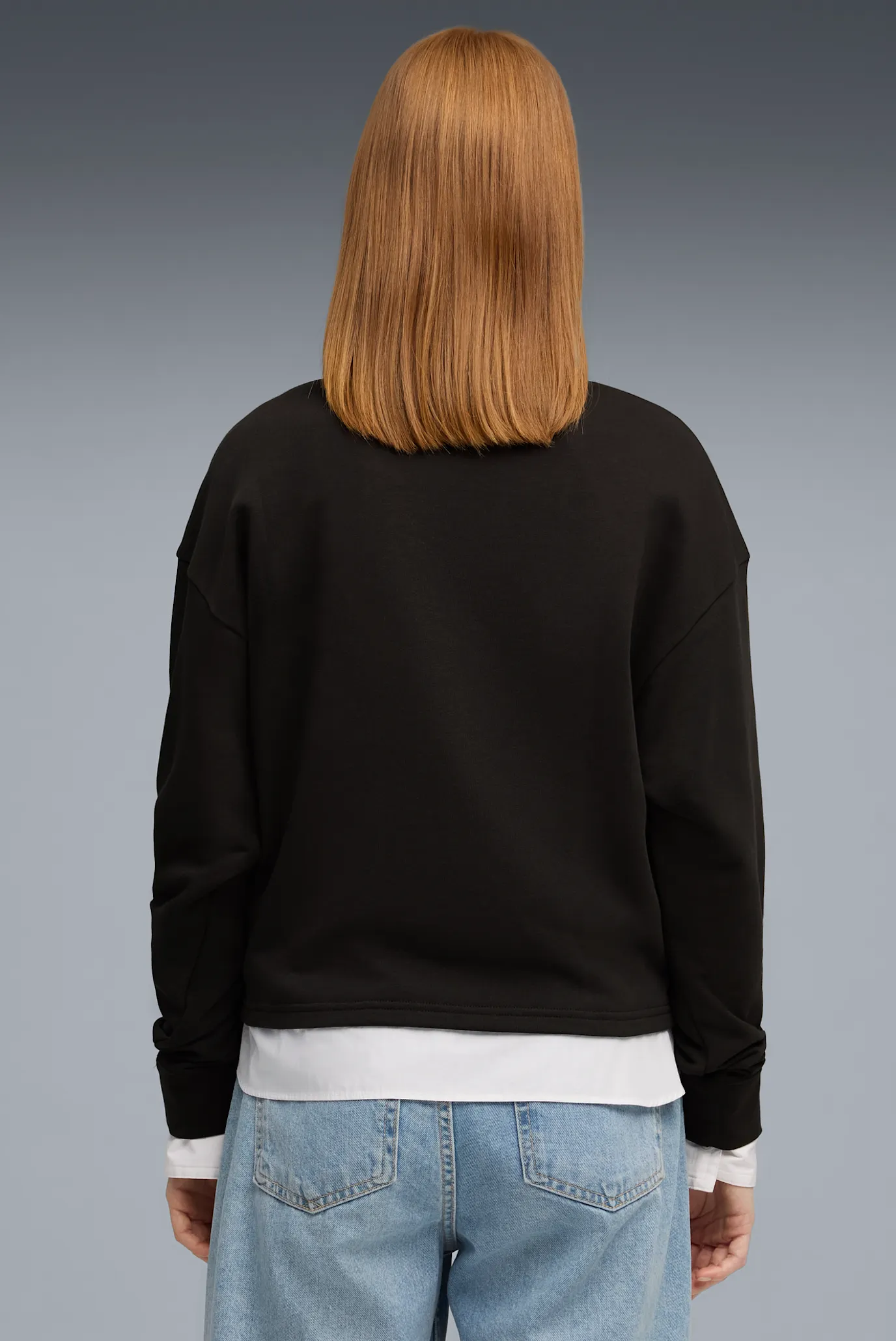 Женский черный свитшот PUMA Class Short Polo Crew Women 4