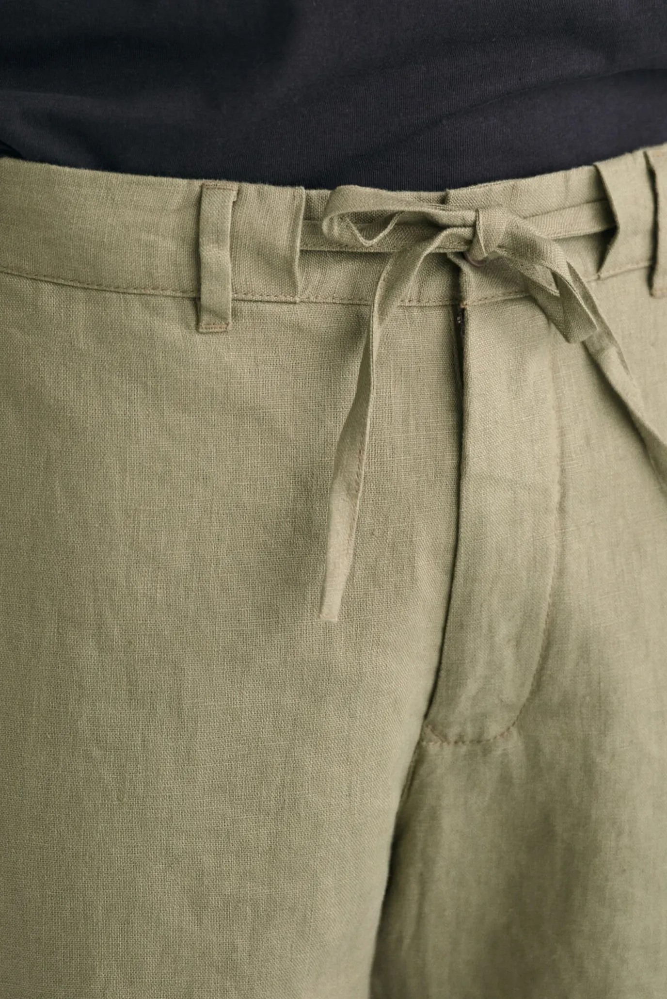 Чоловічі оливкові лляні шорти RELAXED LINEN DS 6