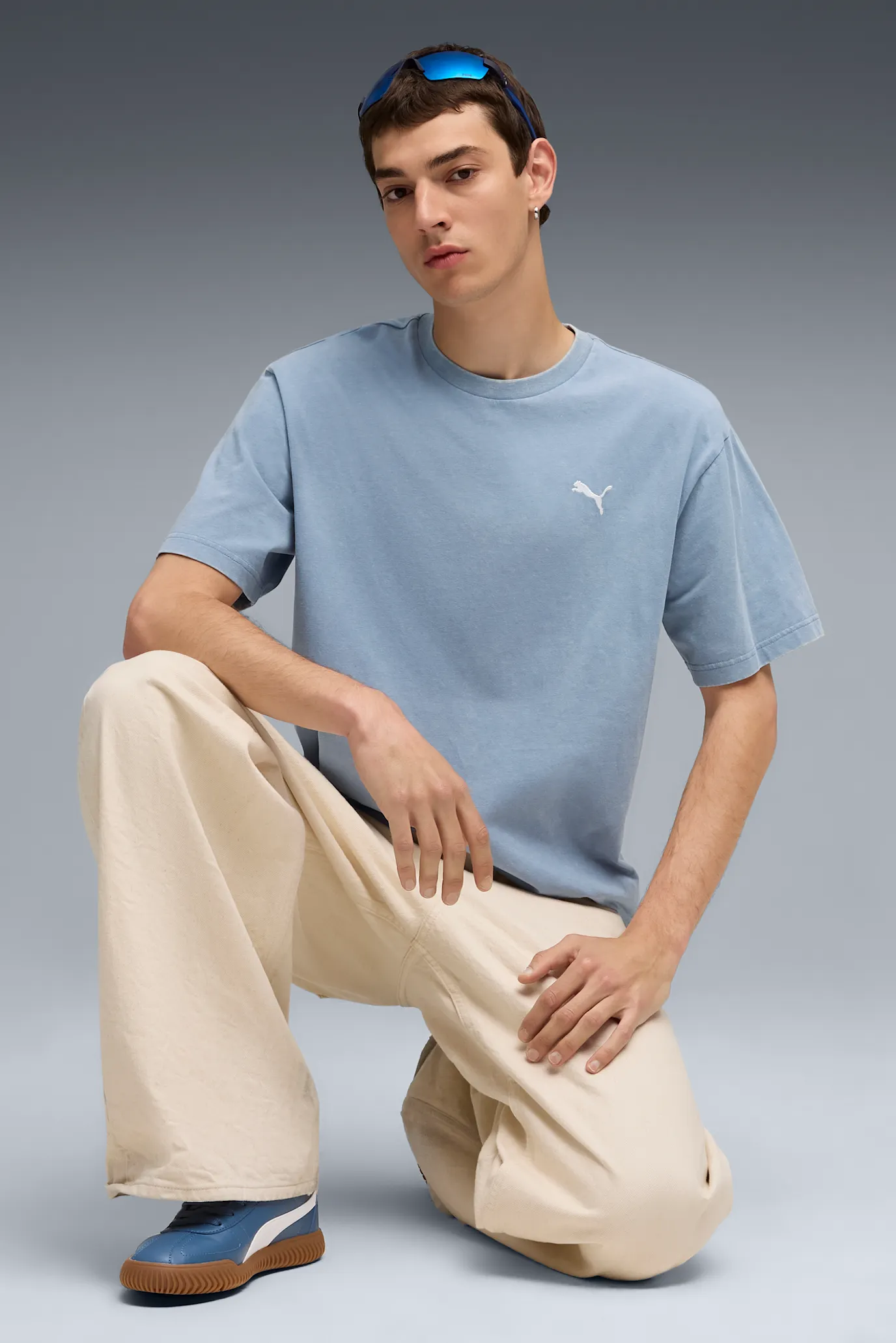 Мужская голубая футболка Essentials Elevated Relaxed Wash Tee Men 2