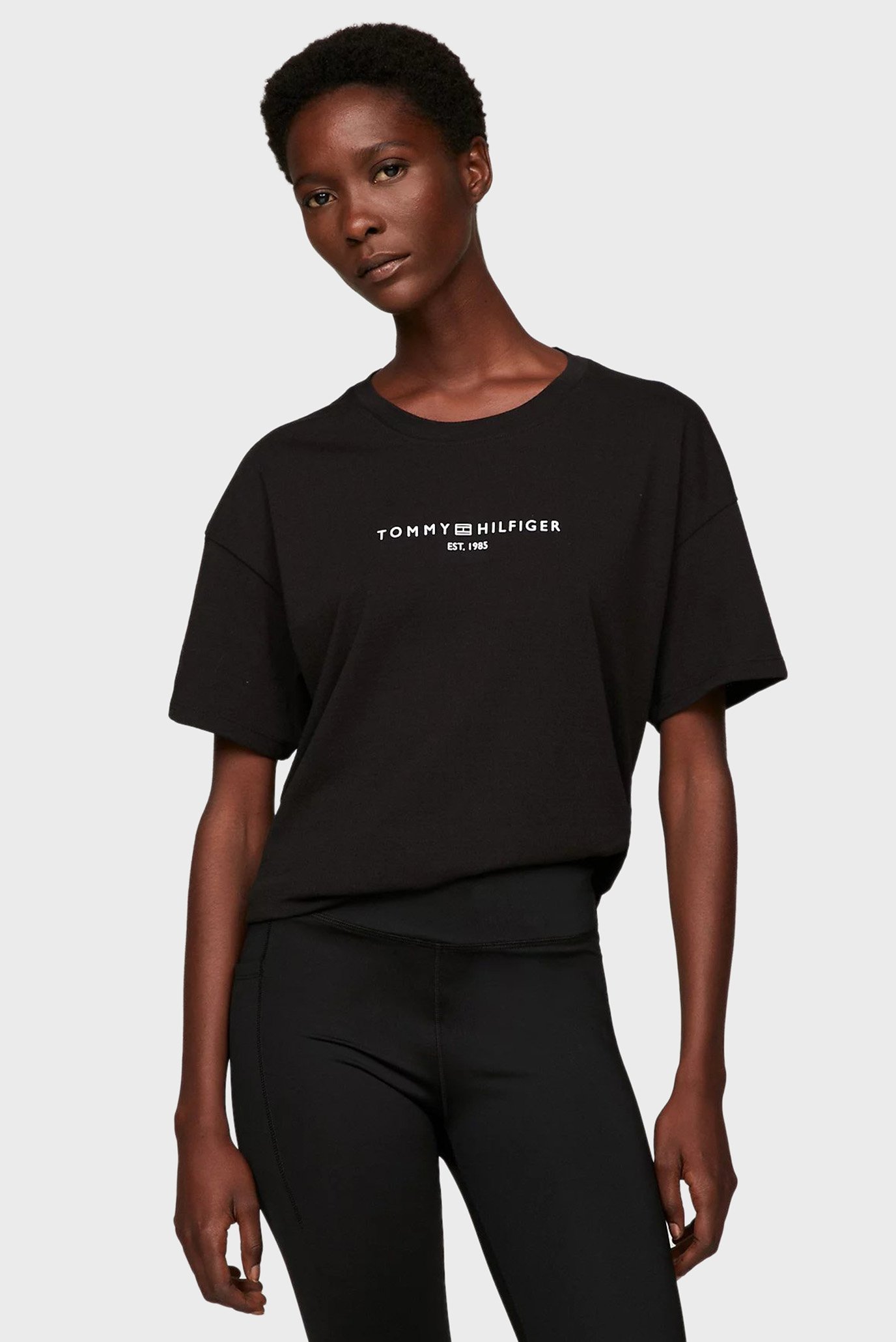 Жіноча чорна футболка ESSENTIALS RELAXED MINI CORP 1