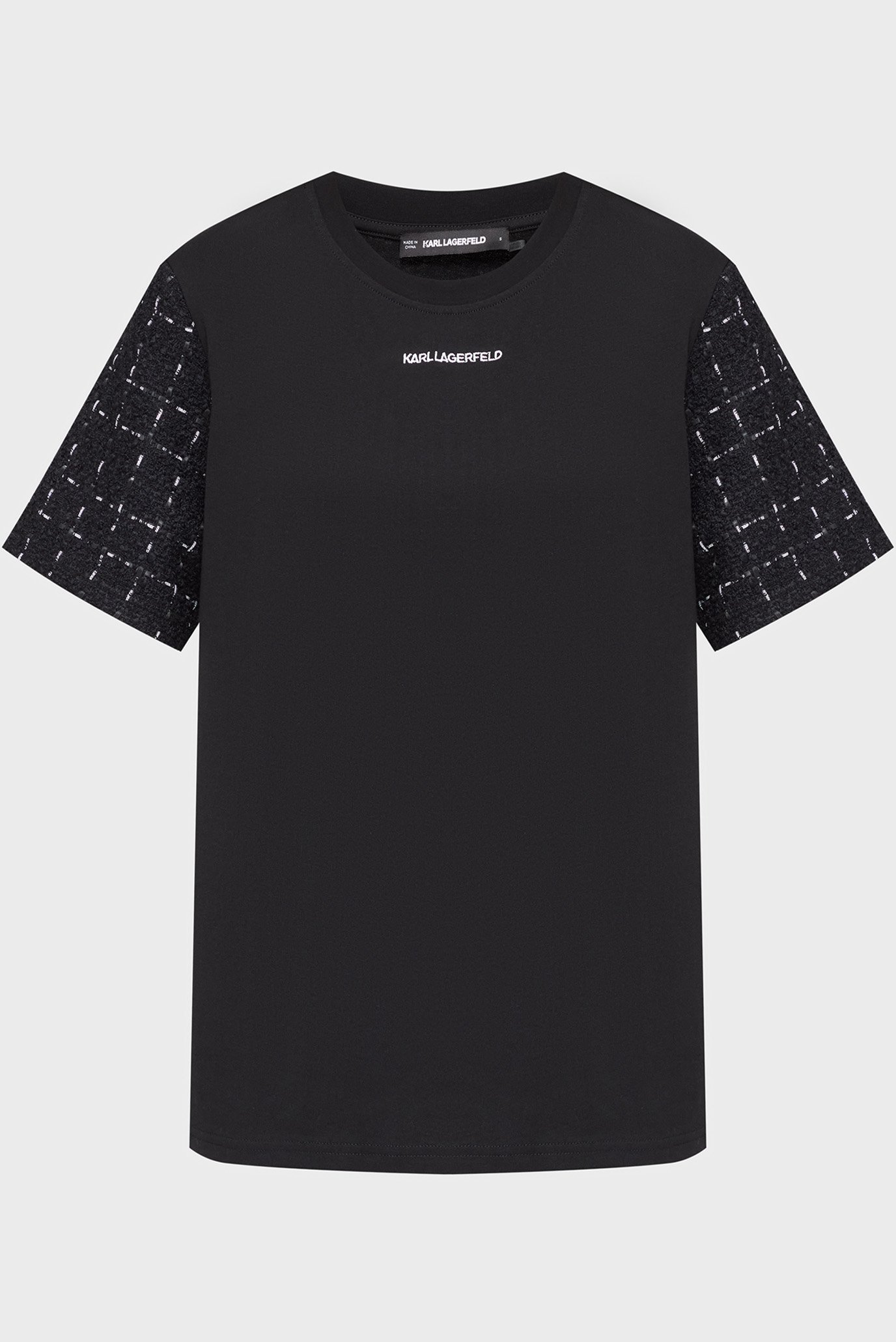 Женская черная футболка boucle Черный L Karl Lagerfeld A4W17091 Женская черная футболка boucle Черный L Karl Lagerfeld A4W17091