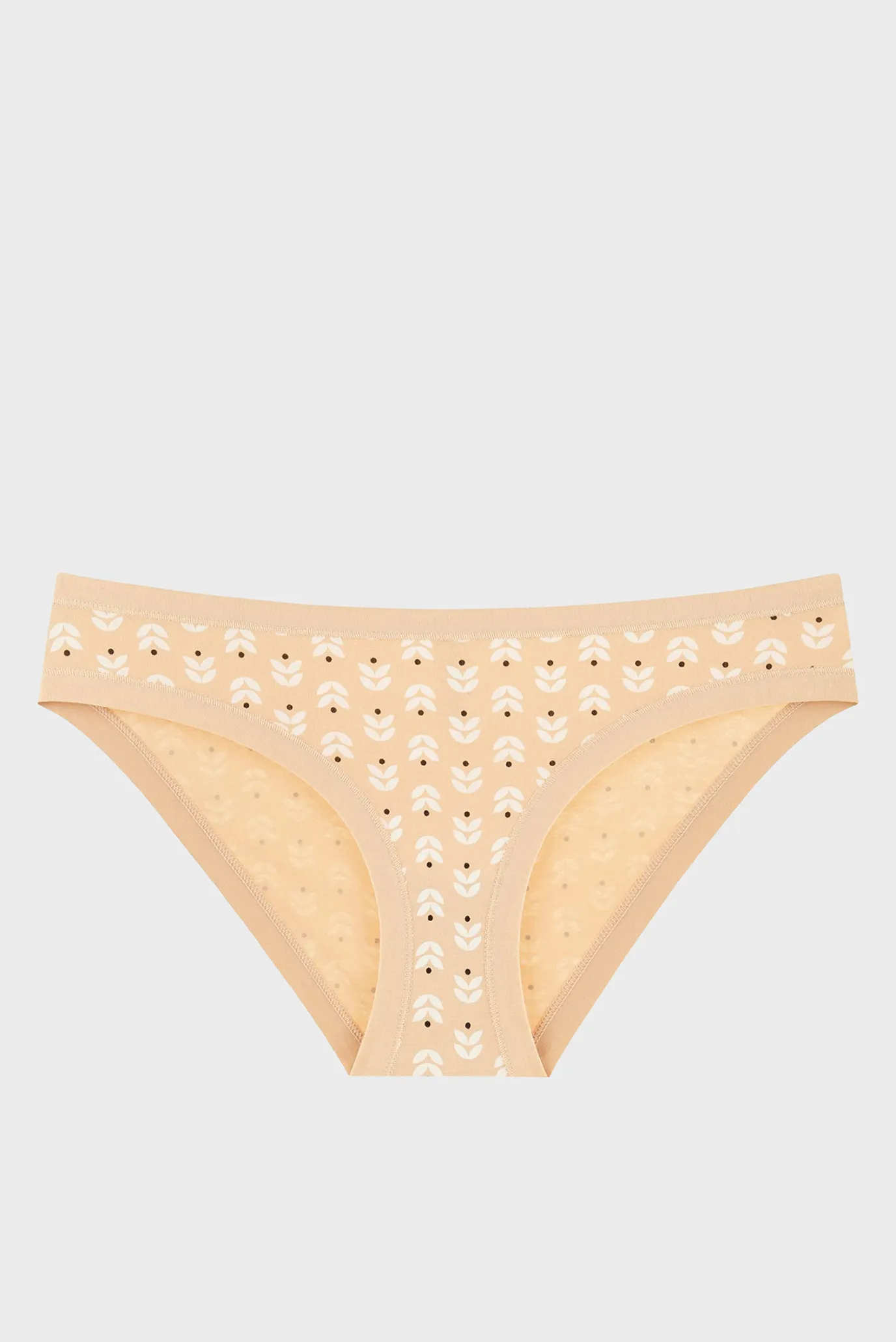 Жіночі бежеві трусики з візерунком 1
