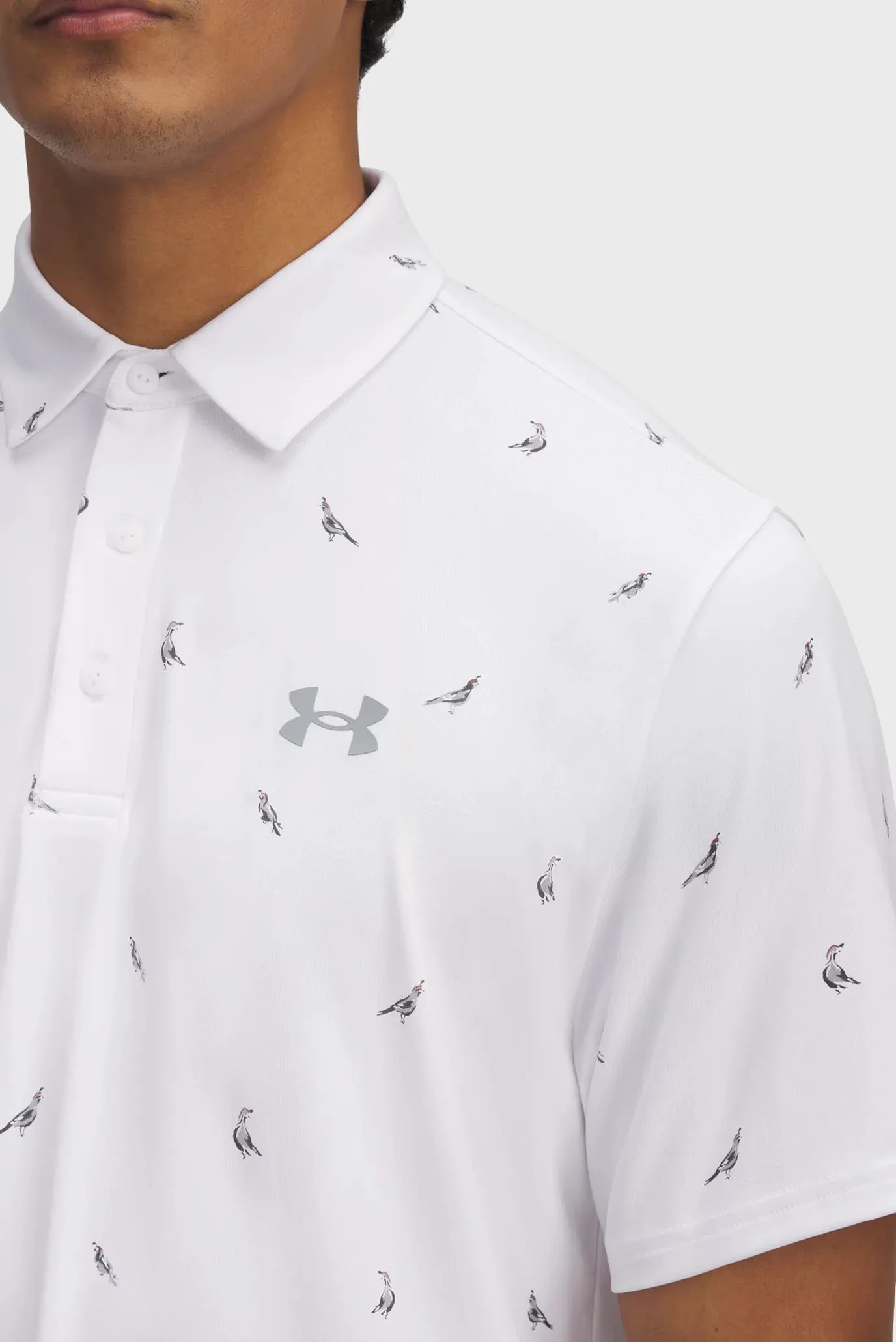 Чоловіче біле поло з візерунком UA Playoff 3.0 Printed Polo 4