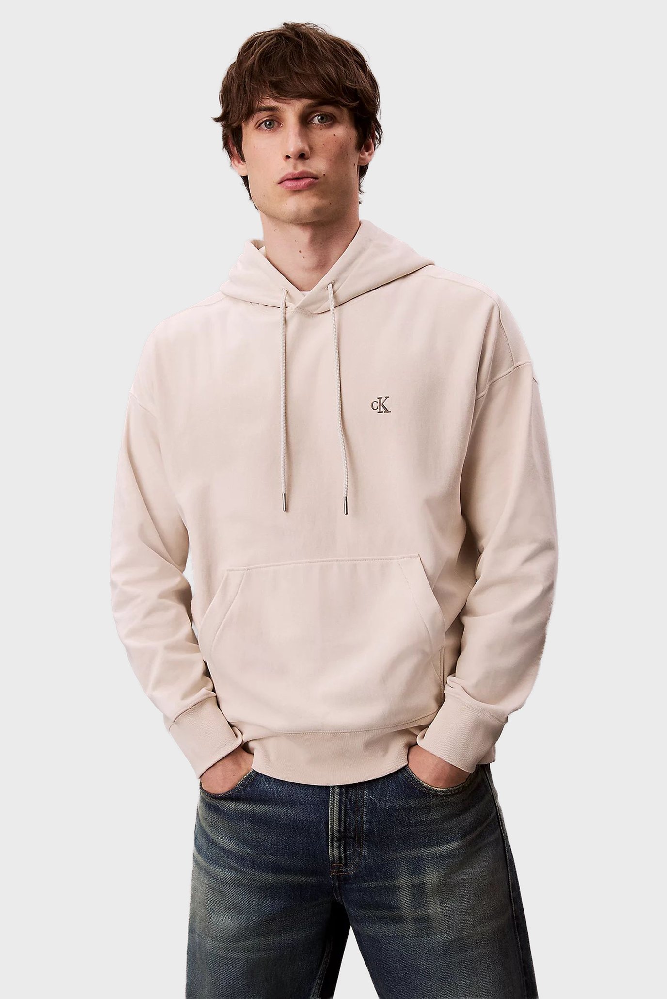 Мужское бежевое худи PREMIUM TERRY Бежевый L Calvin Klein Jeans LV04RC278G Мужское бежевое худи PREMIUM TERRY Бежевый L Calvin Klein Jeans LV04RC278G