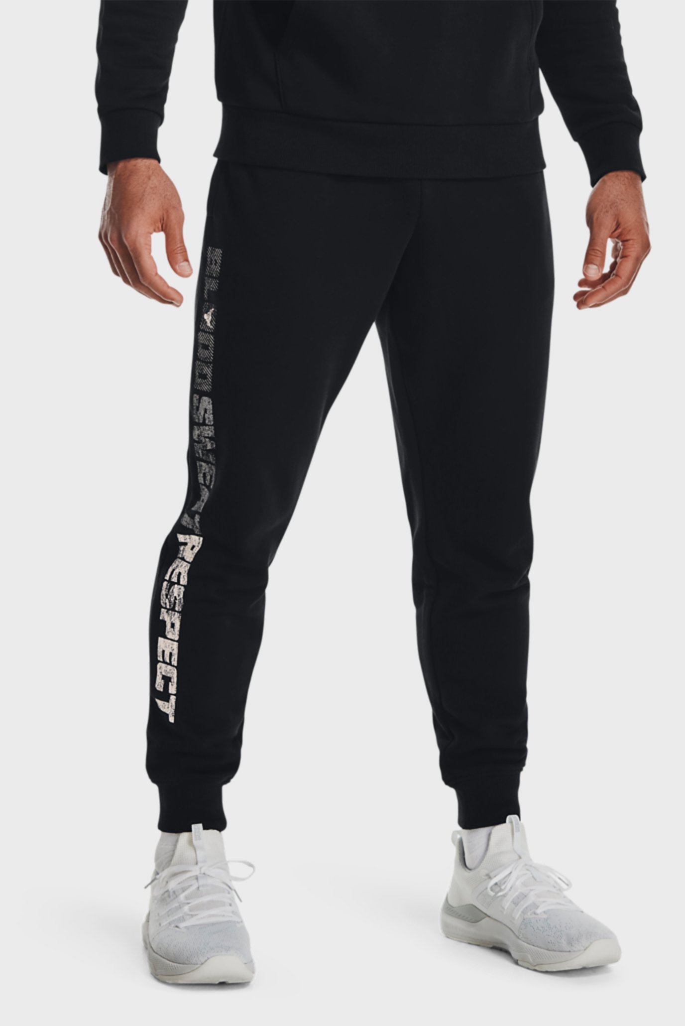 Чоловічі чорні спортивні штани UA Pjt Rock Rival Flc Jogger 1