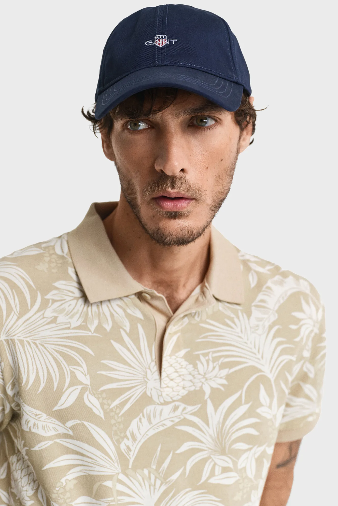 Мужское бежевое поло с узором PRINTED 4