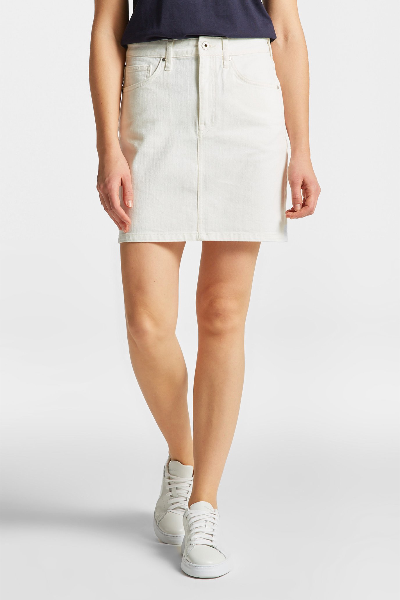 Женская белая джинсовая юбка 1