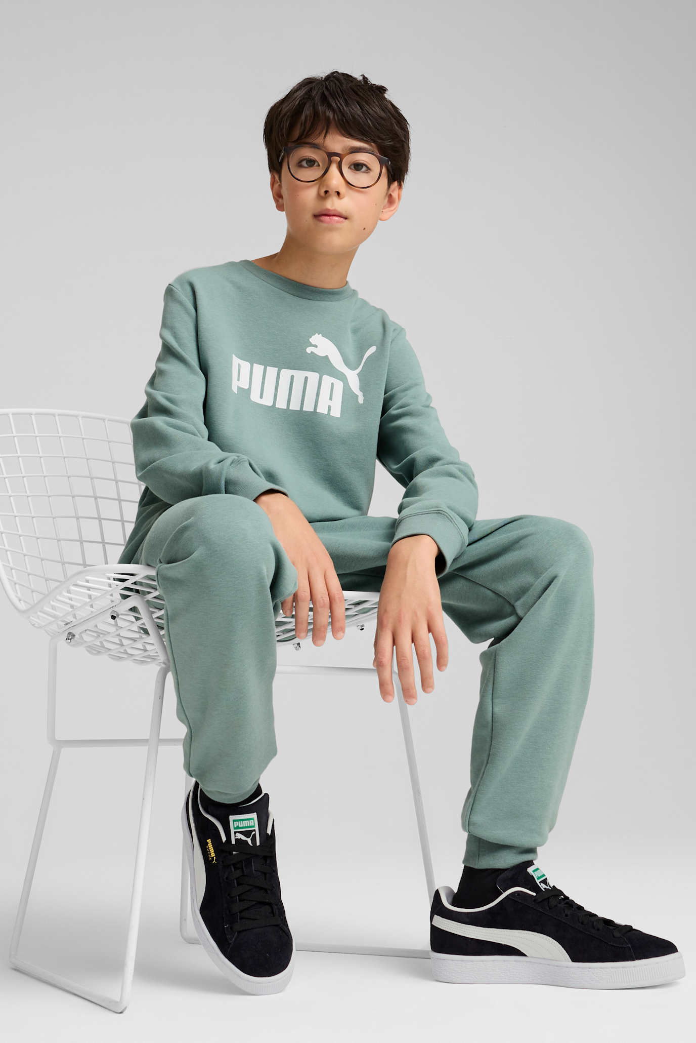 Детский мятный спортивный костюм (свитшот, брюки) Essentials No. 1 Logo Crew Sweat Suit Youth 1