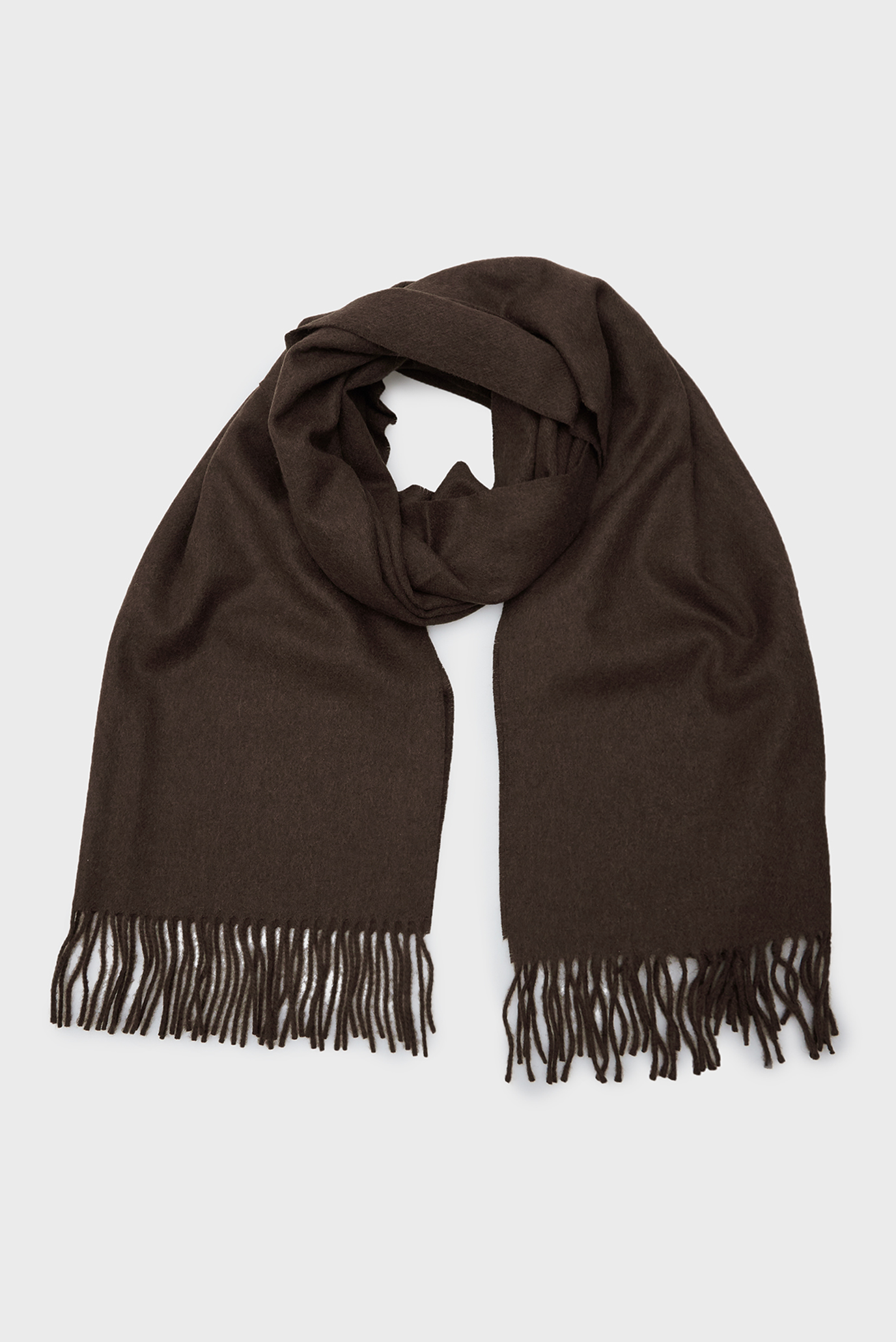 Женский коричневый шерстяной шарф WOOL WOVEN SCARF 1
