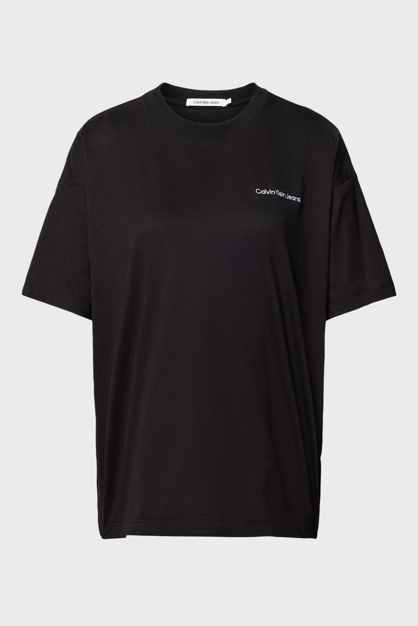 Женская черная футболка EMBROIDERED SLOGAN BOYFRIEND TEE 1