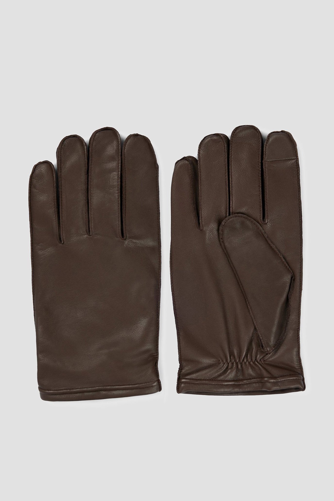 Чоловічі коричневі шкіряні рукавички 1