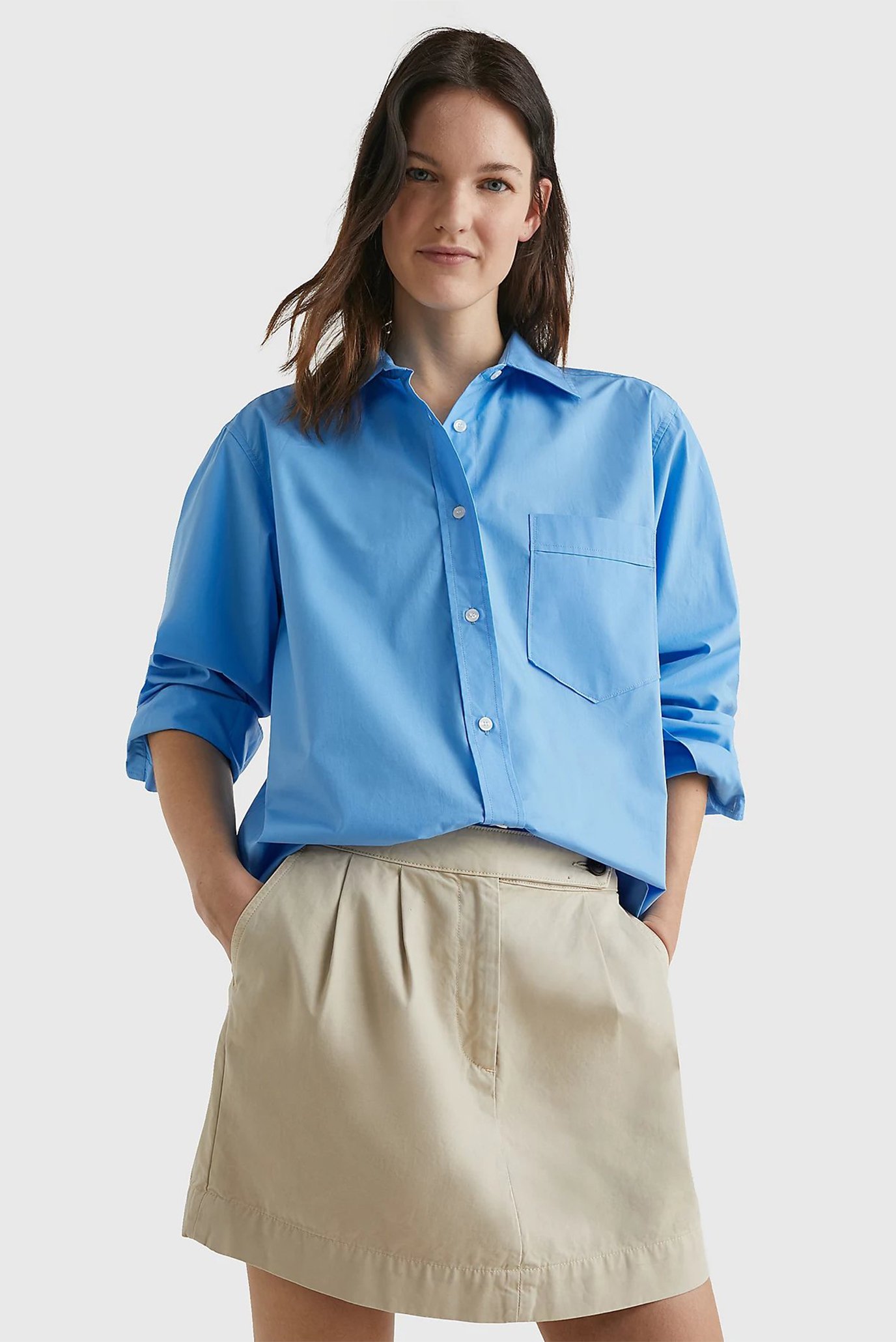 Жіноча блакитна сорочка 1985 ORG CO 1