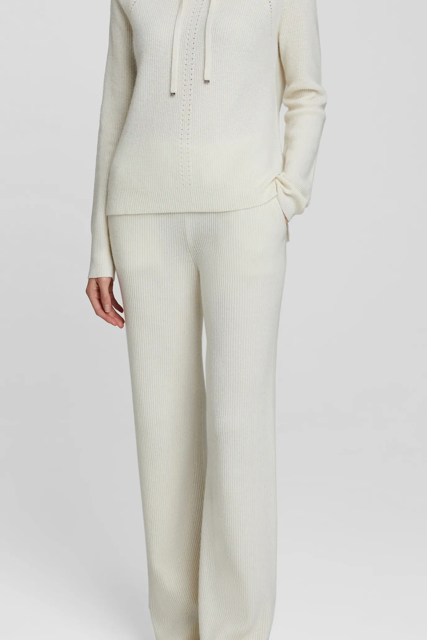 Женские белые кашемировые брюки 2