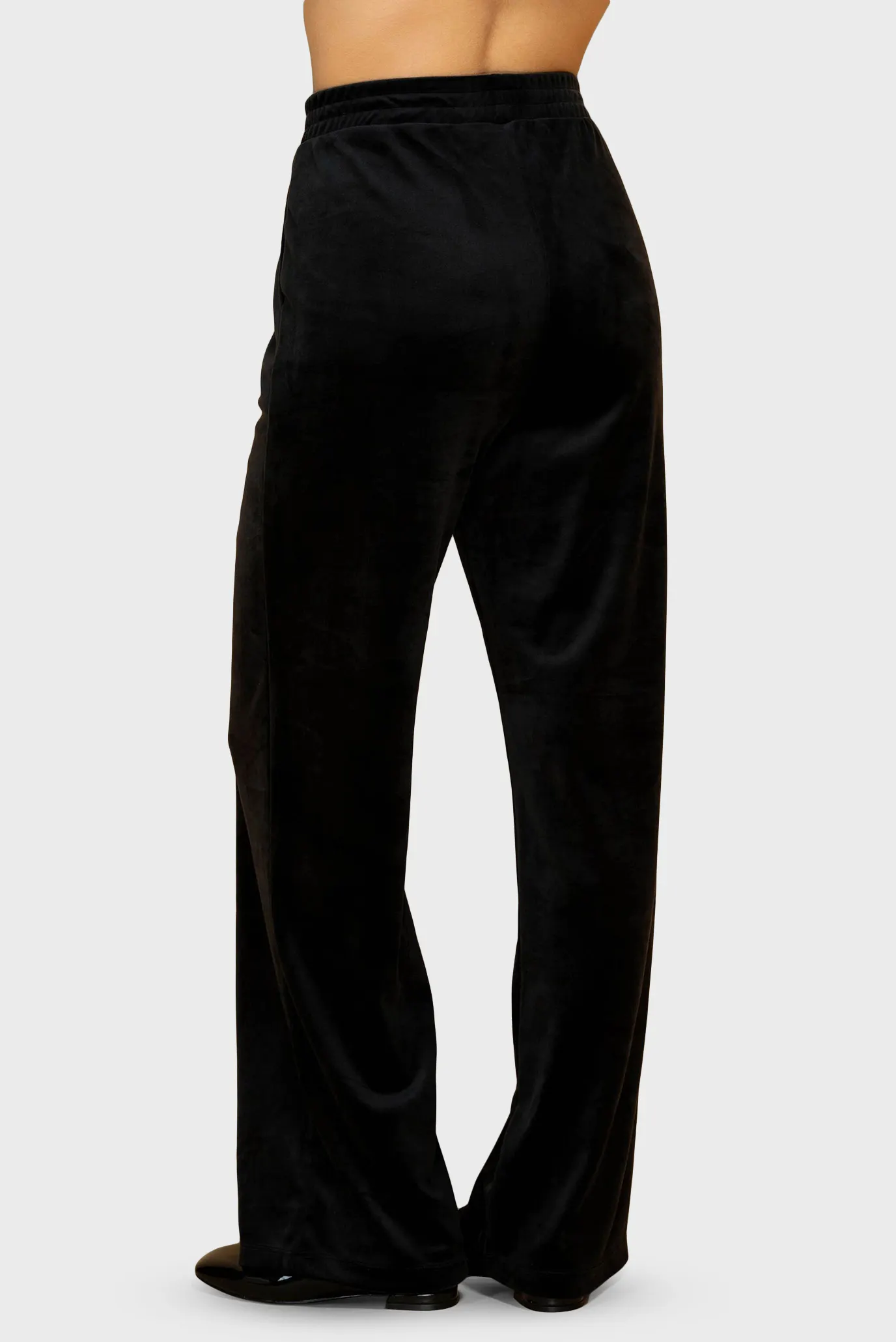 Жіночий чорний велюровий костюм (сорочка, брюки) 5