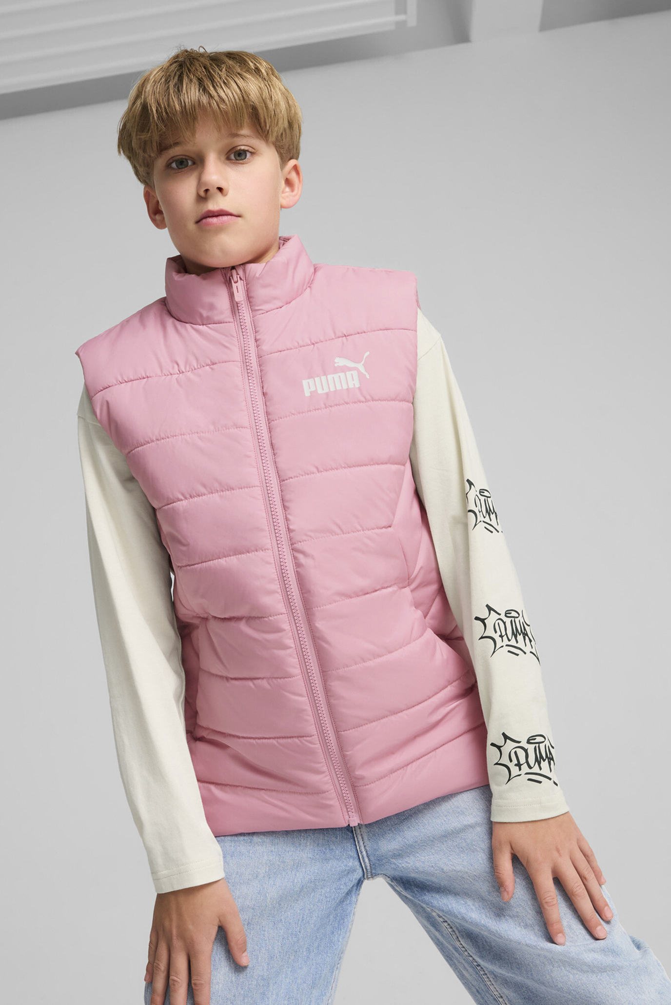 Детский розовый жилет ESS Padded Vest Youth 1