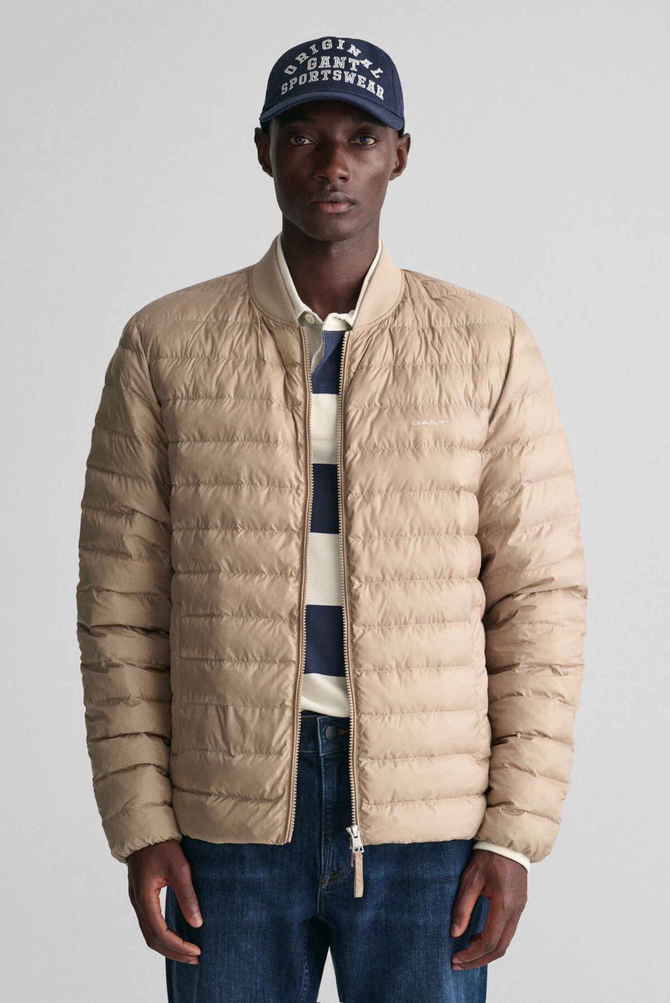Мужская бежевая куртка QUILTED COLLARED Бежевый L Gant 7006300 Мужская бежевая куртка QUILTED COLLARED Бежевый L Gant 7006300
