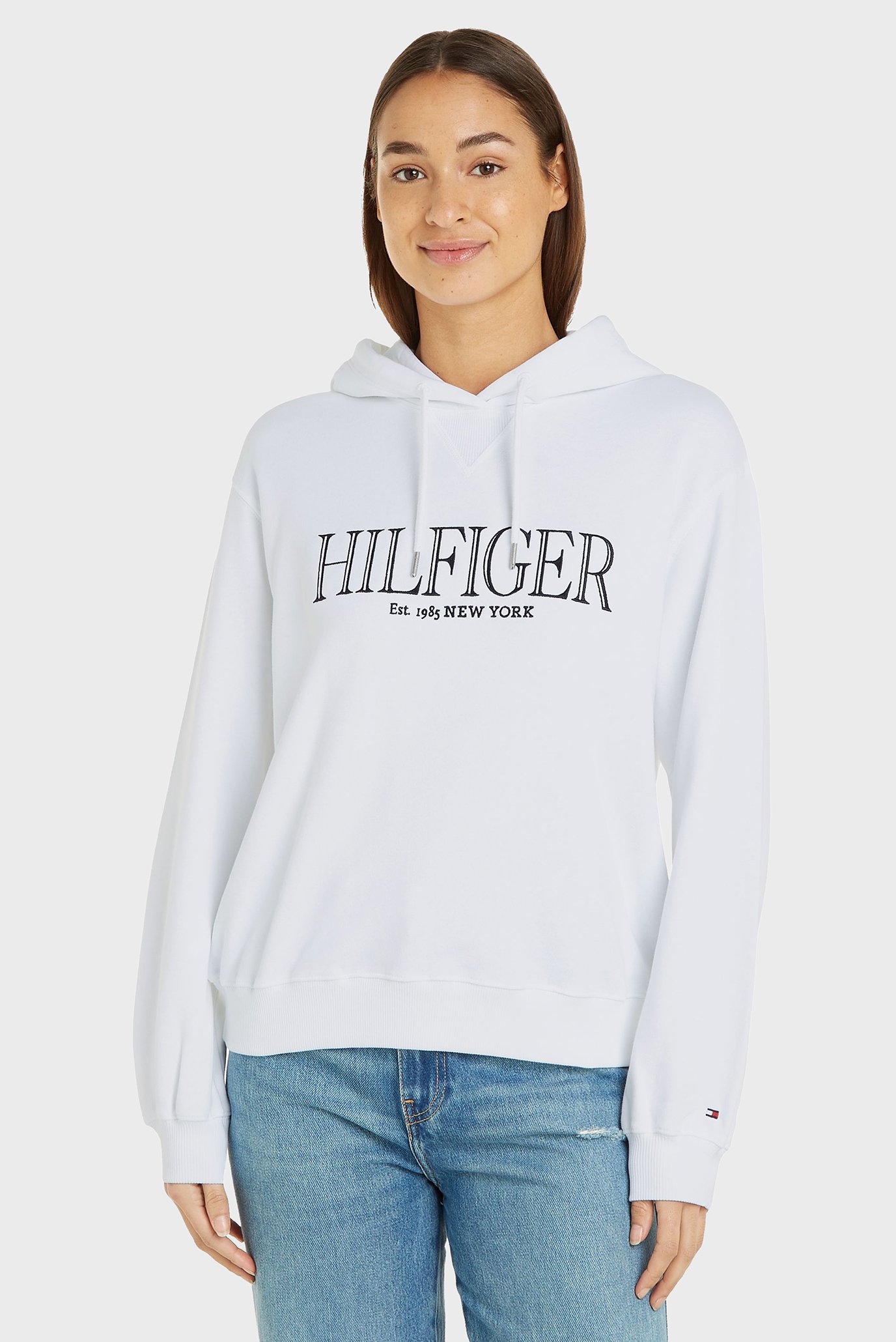 Женское белое худи REG MDN HILFIGER Белый L Tommy Hilfiger WW0WW41042