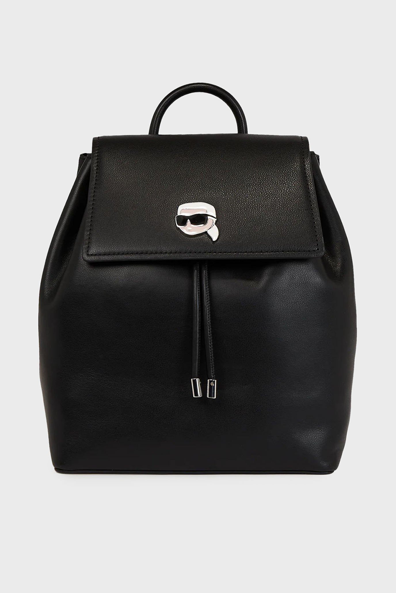 Женский черный кожаный рюкзак K IKONIK 2.0 LEATHER FL BP PIN Черный ONESIZE Karl Lagerfeld 240W3082 Женский черный кожаный рюкзак K IKONIK 2.0 LEATHER FL BP PIN Черный ONESIZE Karl Lagerfeld 240W3082