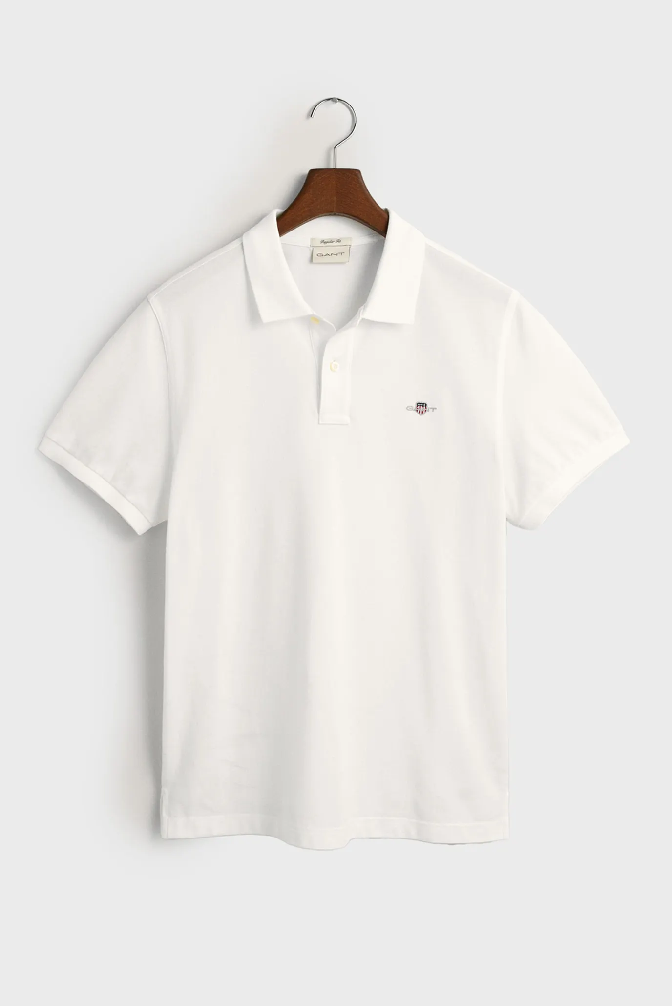 Мужское белое поло REG SHIELD SS PIQUE POLO 5