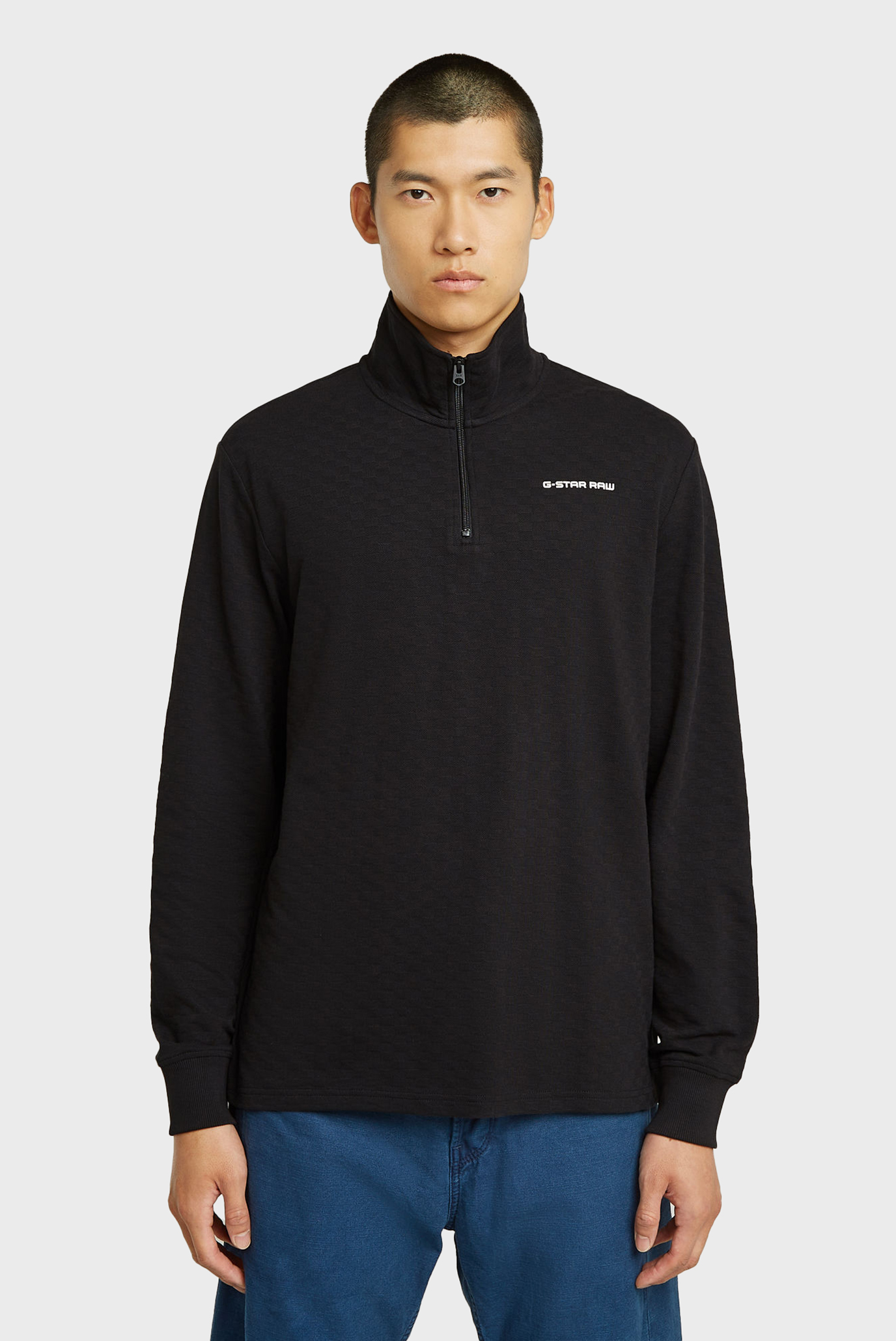 Мужской черный лонгслив Checquard tweeter half zip Черный M G-Star RAW D26619,D965 Мужской черный лонгслив Checquard tweeter half zip Черный M G-Star RAW D26619,D965