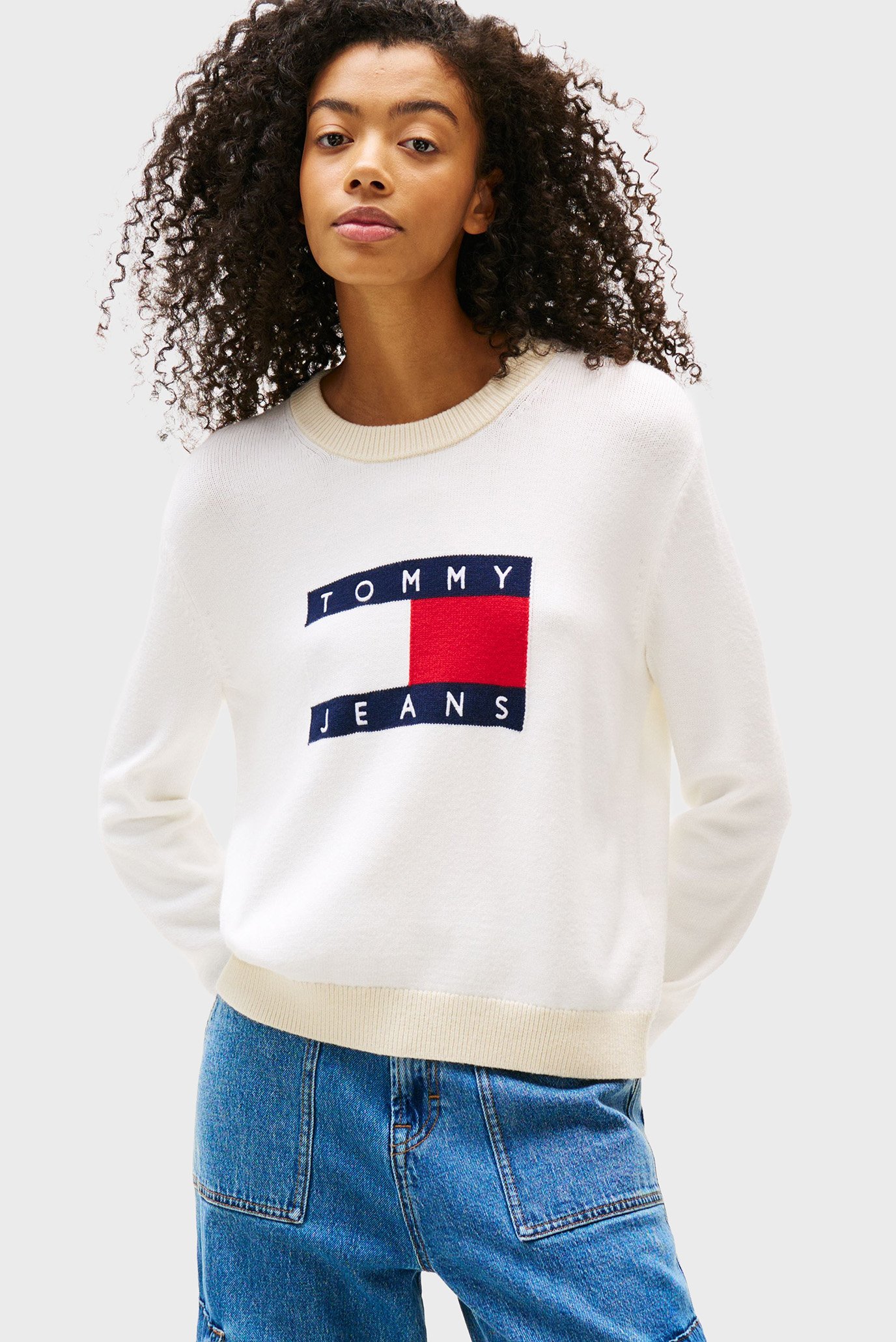 Женский белый джемпер CLRBLCKFLAG Белый XS Tommy Jeans DW0DW20970 Женский белый джемпер CLRBLCKFLAG Белый XS Tommy Jeans DW0DW20970