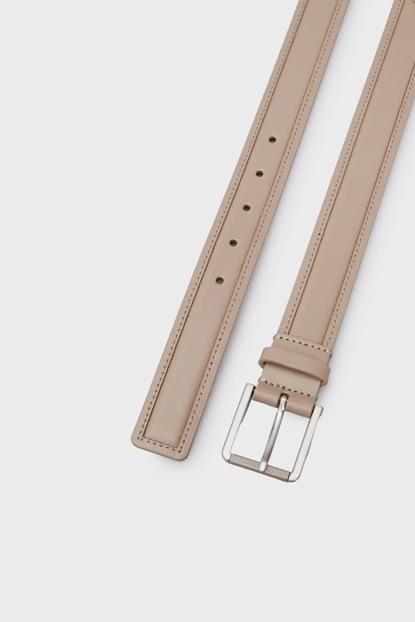 Женский бежевый кожаный ремень CK MUST SQUARE BOMBAI BELT 30MM 3