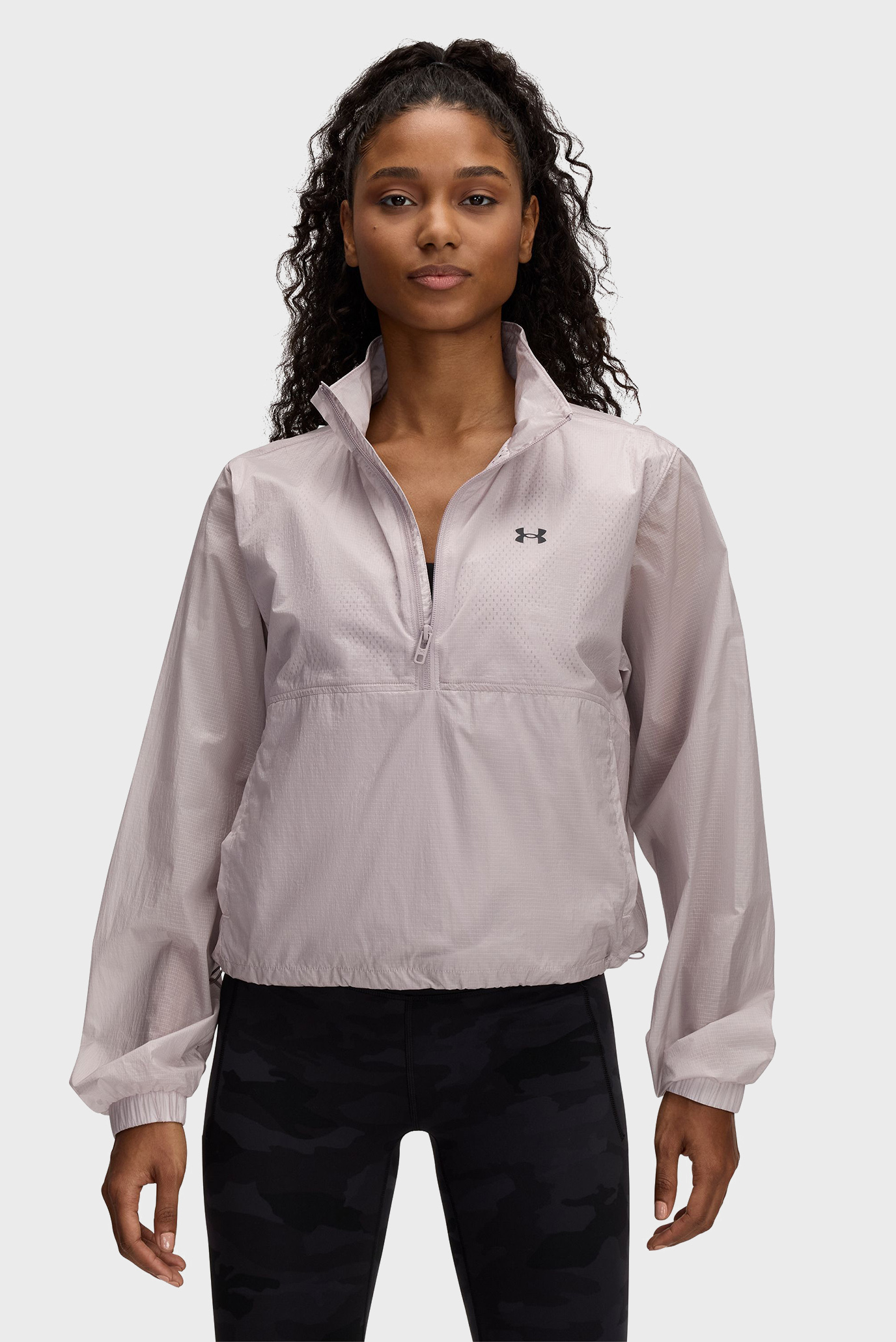 Женский пудровый анорак UA Rival Woven HZ Anorak Розовый L Under Armour 6000279-009 Женский пудровый анорак UA Rival Woven HZ Anorak Розовый L Under Armour 6000279-009