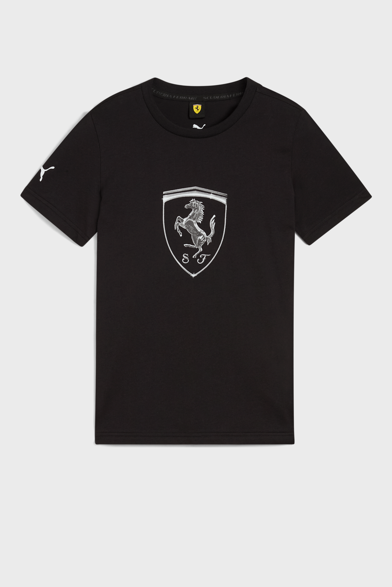 Детская черная футболка Scuderia Ferrari Race Tonal Big Shield Tee Youth 1