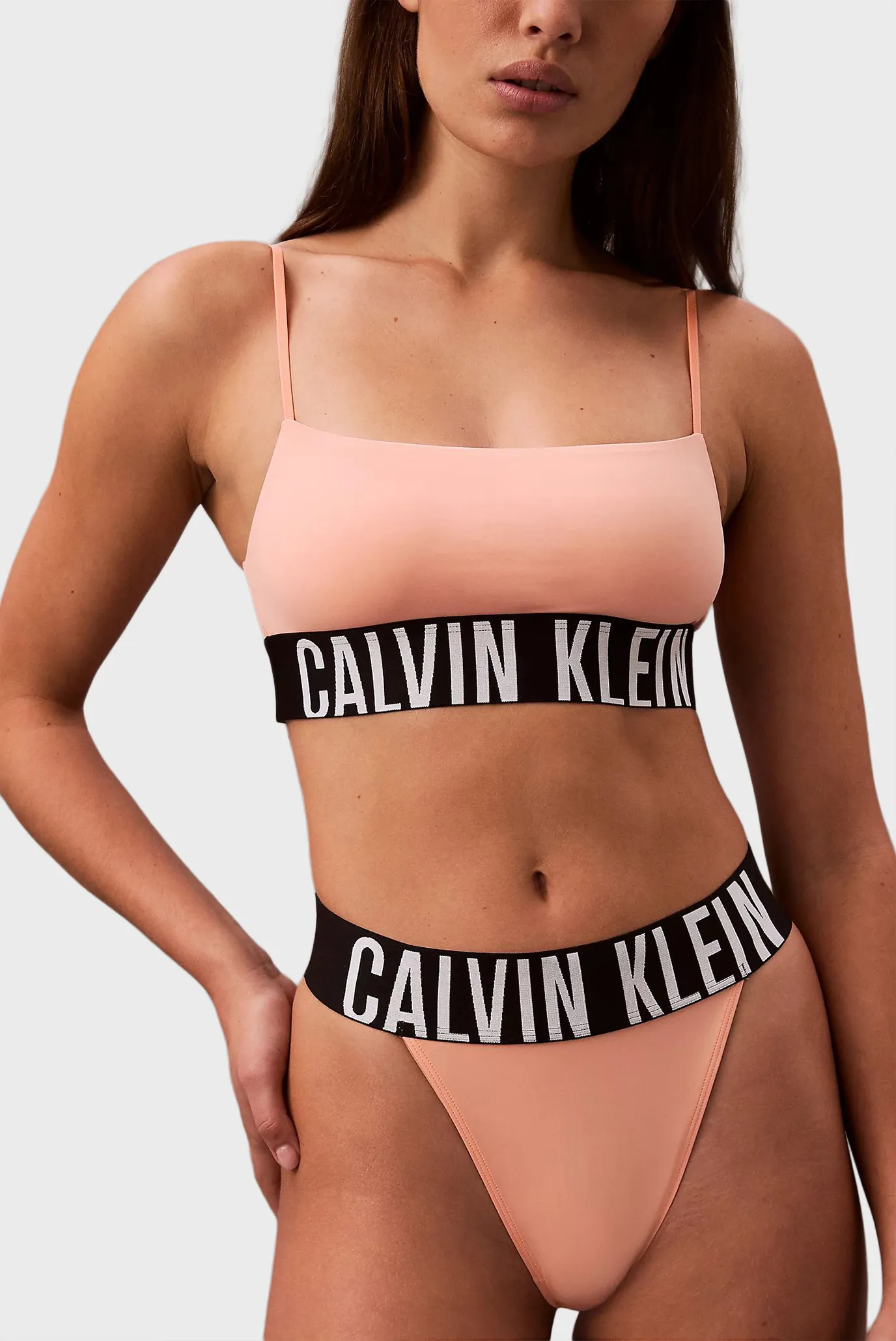 Жіночі персикові трусики HIGH LEG THONG 5