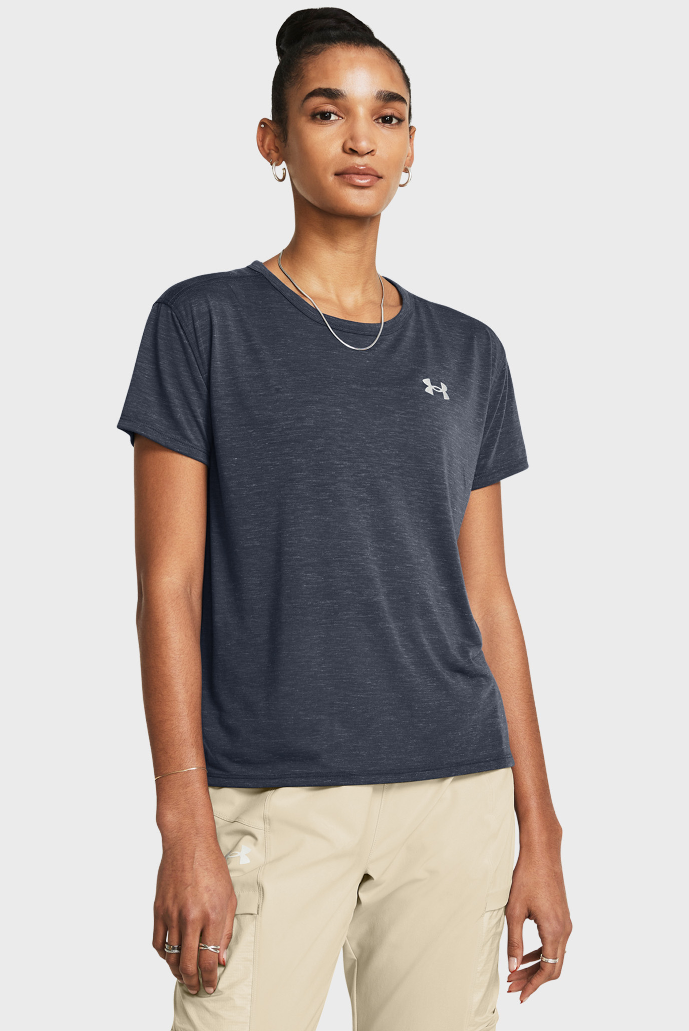 Жіноча темно-сіра футболка UA Run Trail SS 1
