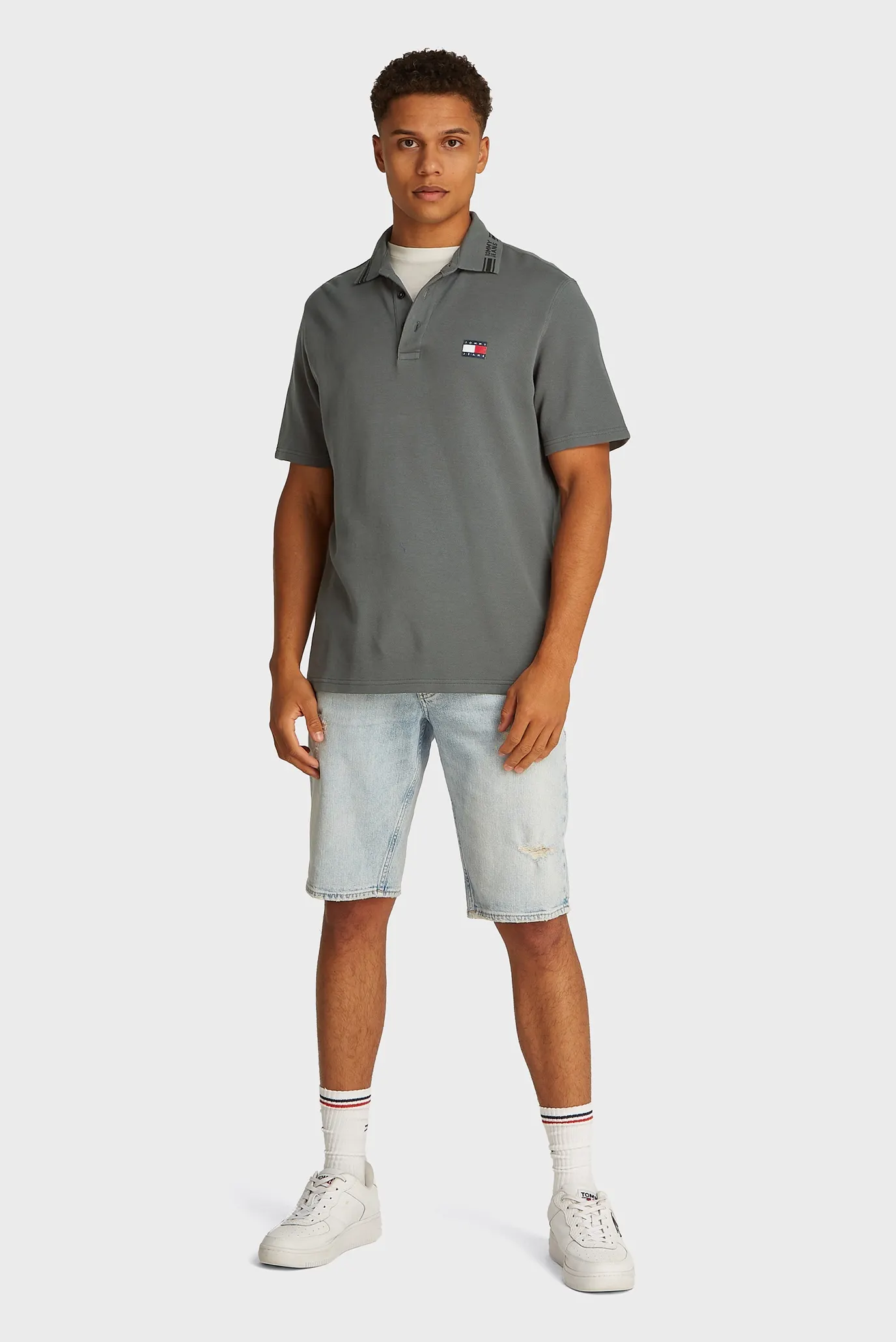 Чоловіче сіре поло REG BRANDED NECK 3