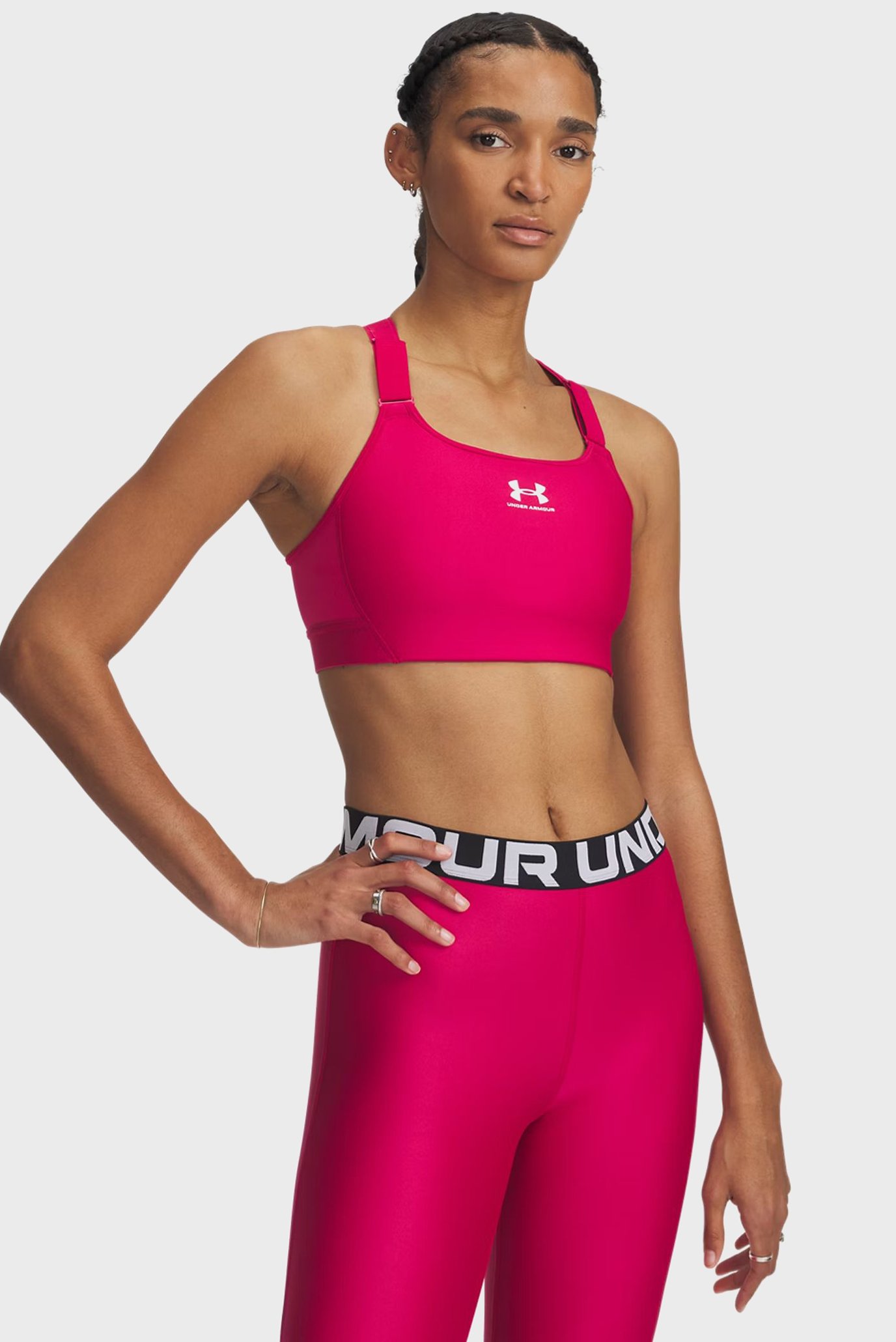 Женский малиновый топ UA HeatGear High Малиновый XS Under Armour 1379195-681 Женский малиновый топ UA HeatGear High Малиновый XS Under Armour 1379195-681