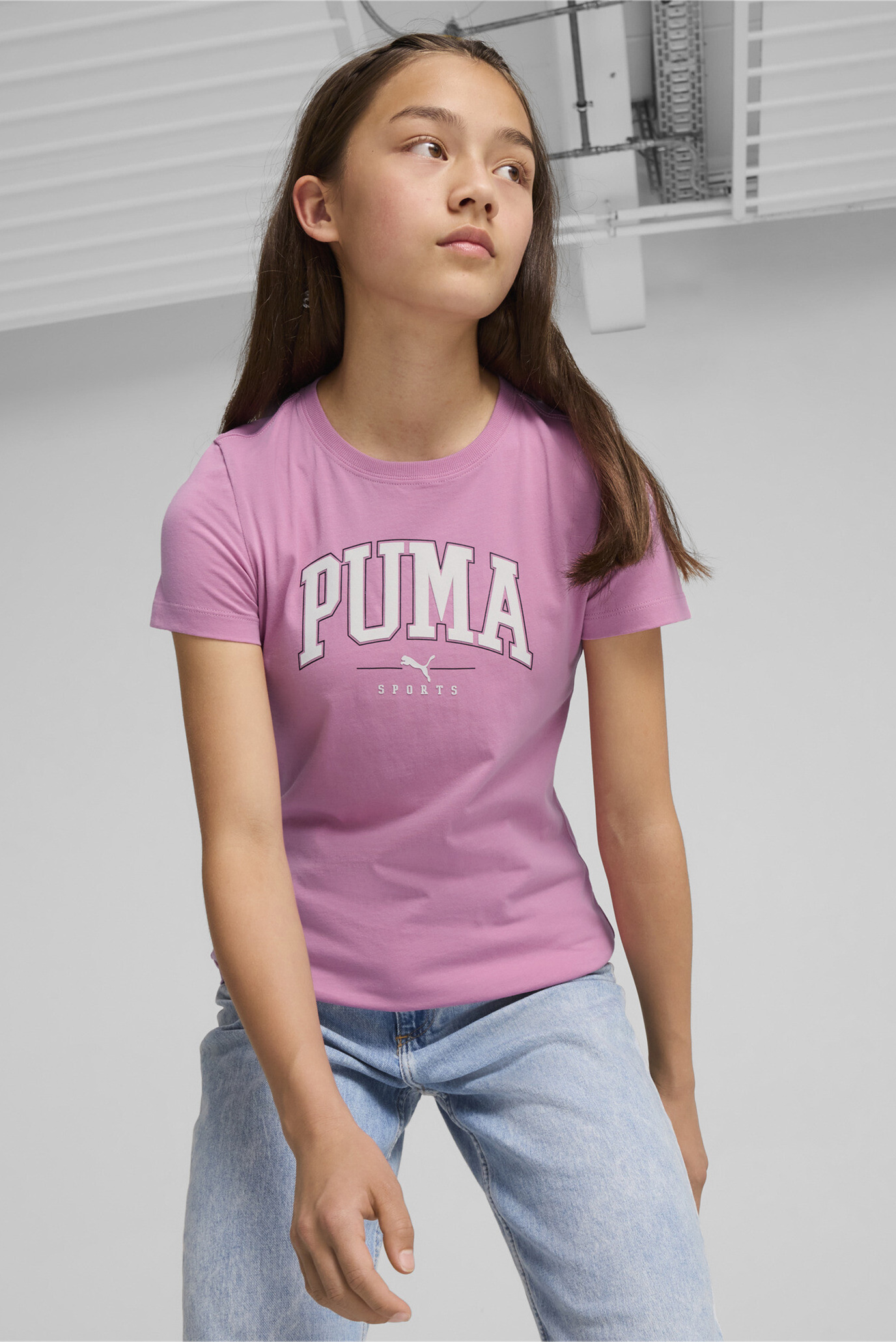 Детская розовая футболка PUMA SQUAD Tee Youth 1