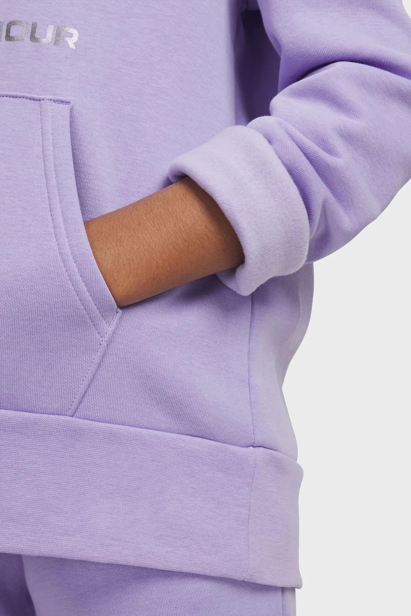 Детское сиреневое худи UA Rival Flc Shimmer Hdy 3