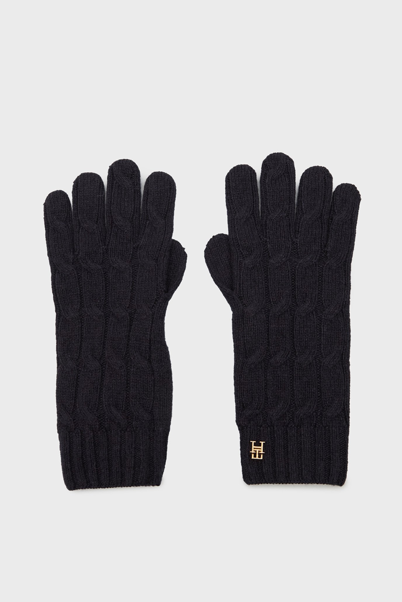 Женские темно-синие шерстяные перчатки TH NAVAL CABLE GLOVES 1