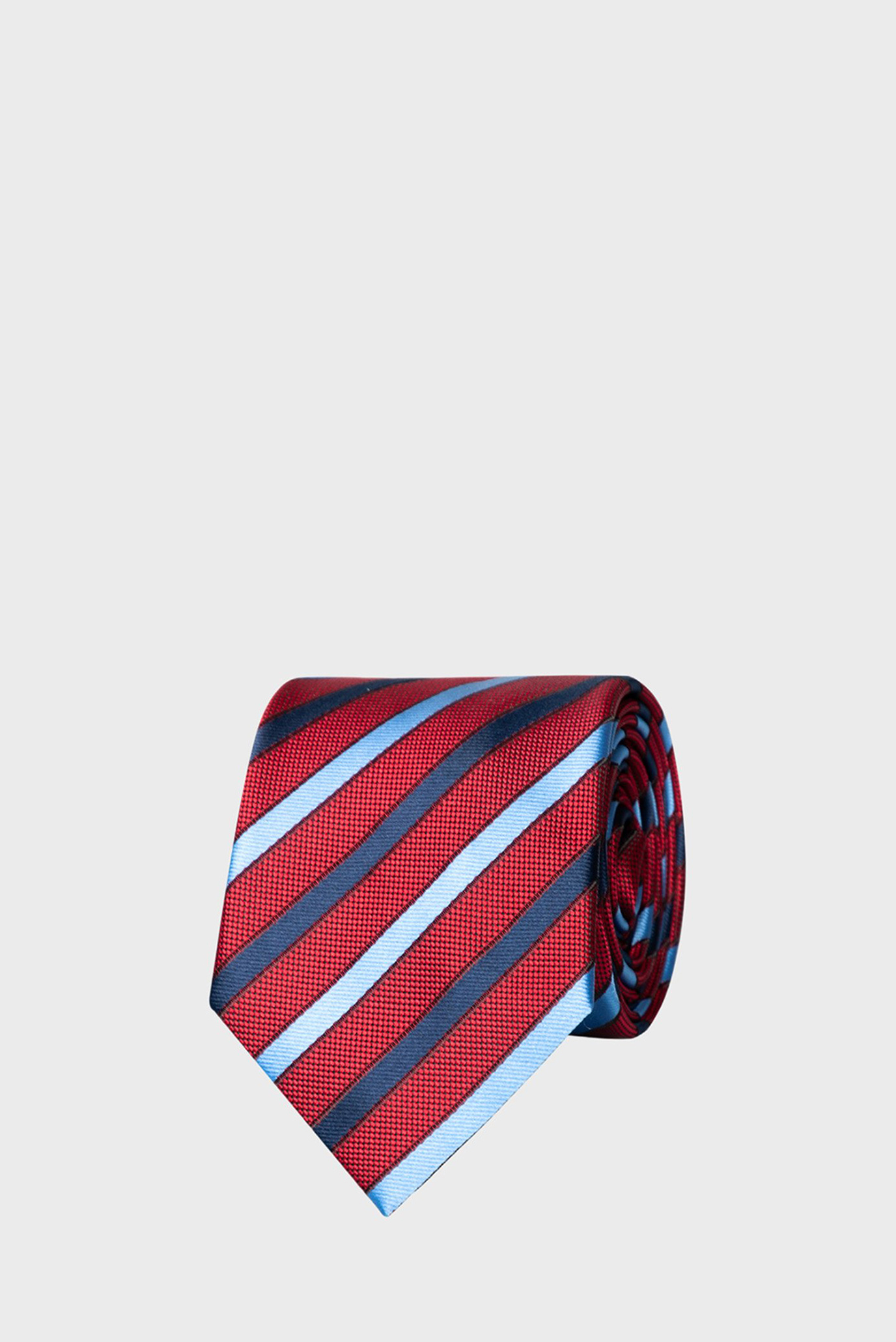 Мужской красный галстук в полоску 1