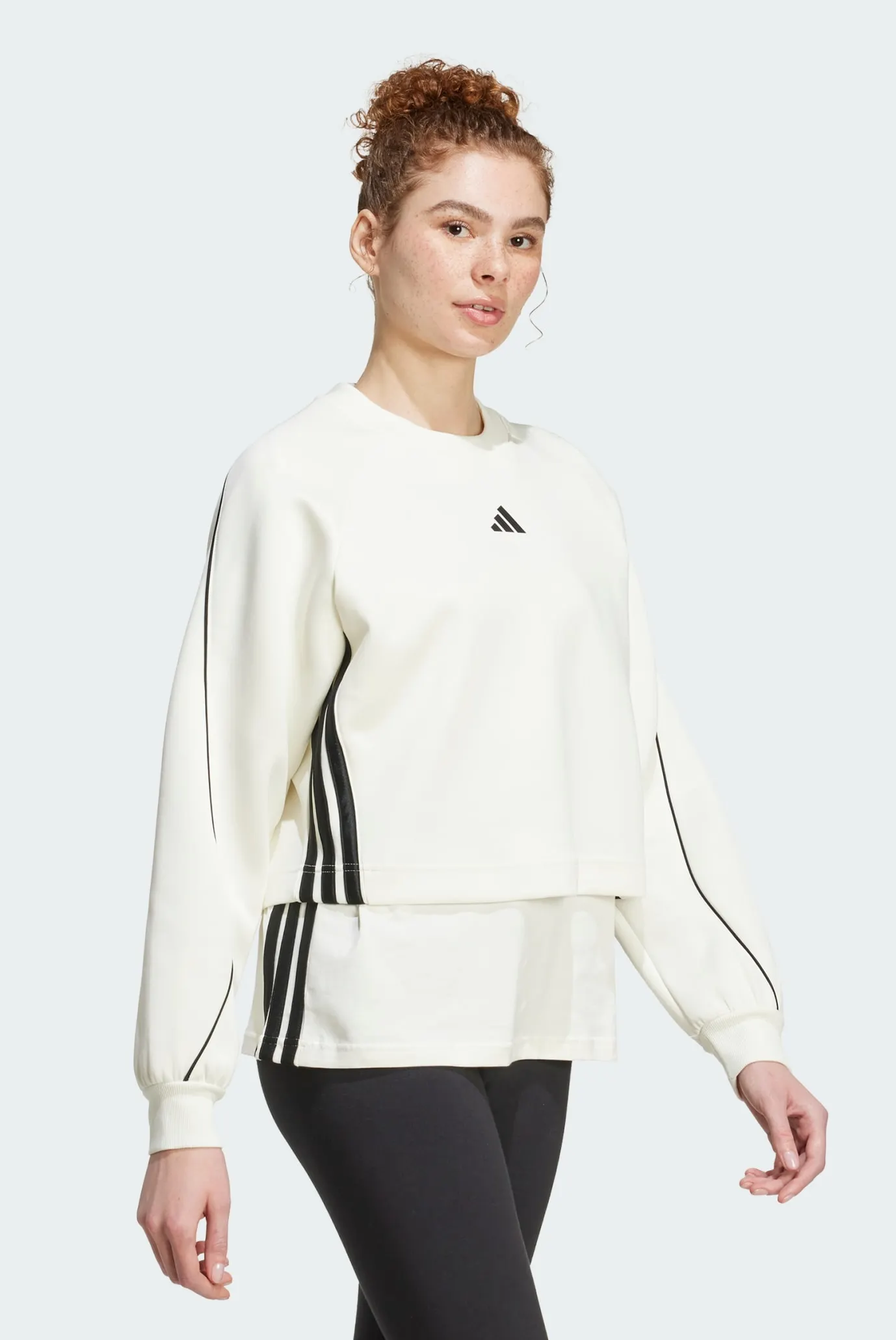 Женский белый свитшот Stadium 3-Stripes Crewneck 2