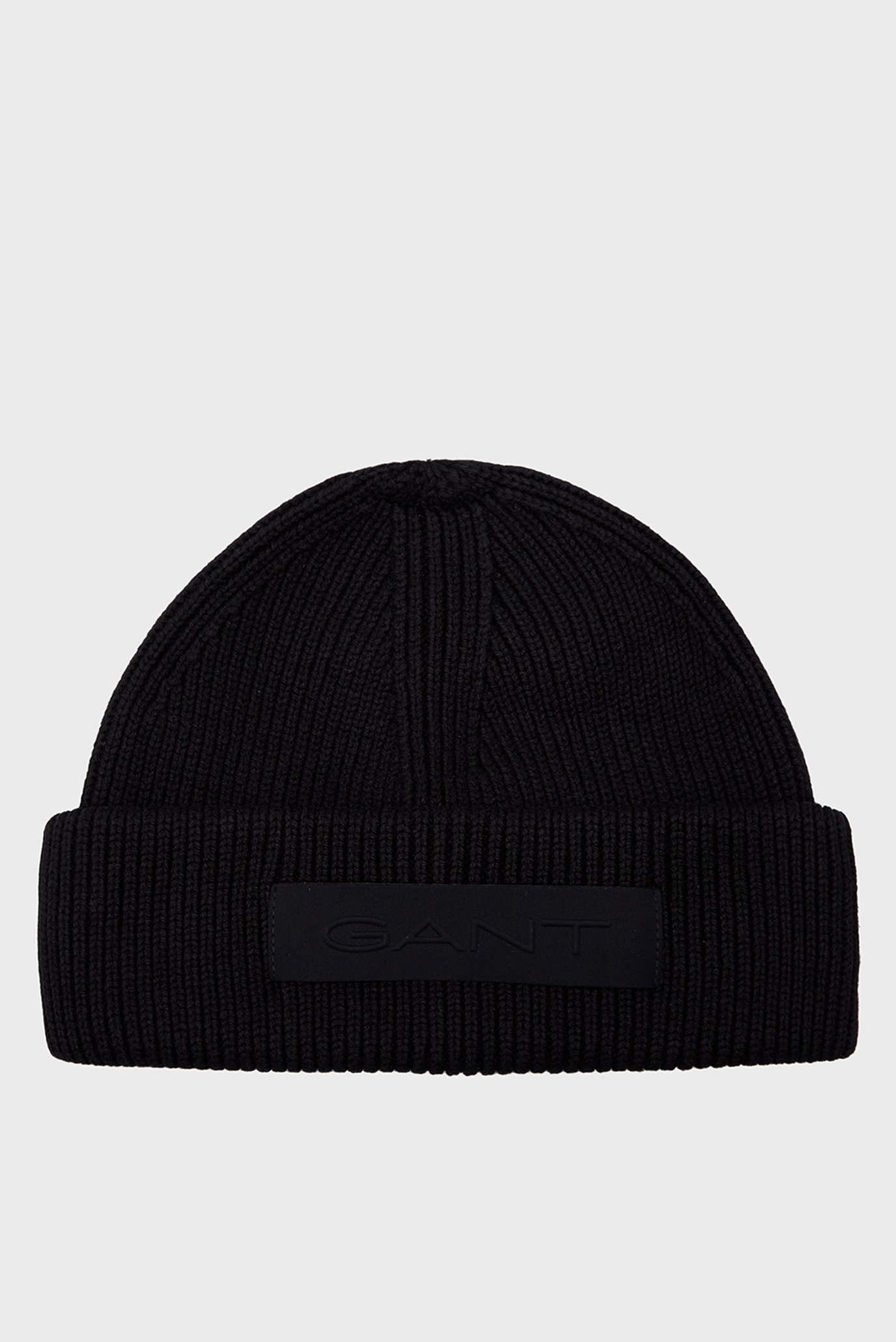 Мужская черная шапка RIBBED BEANIE 1