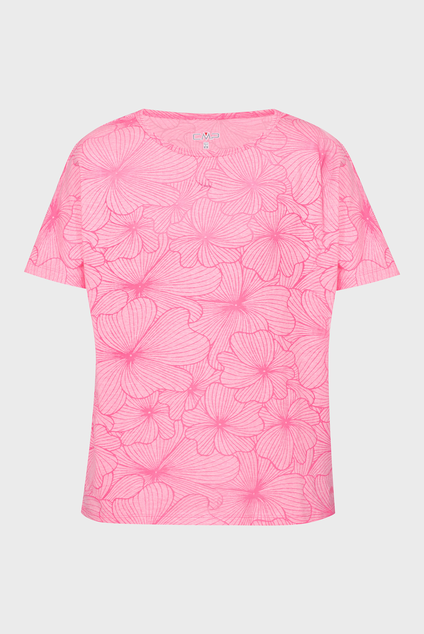 Женская розовая футболка с узором 1