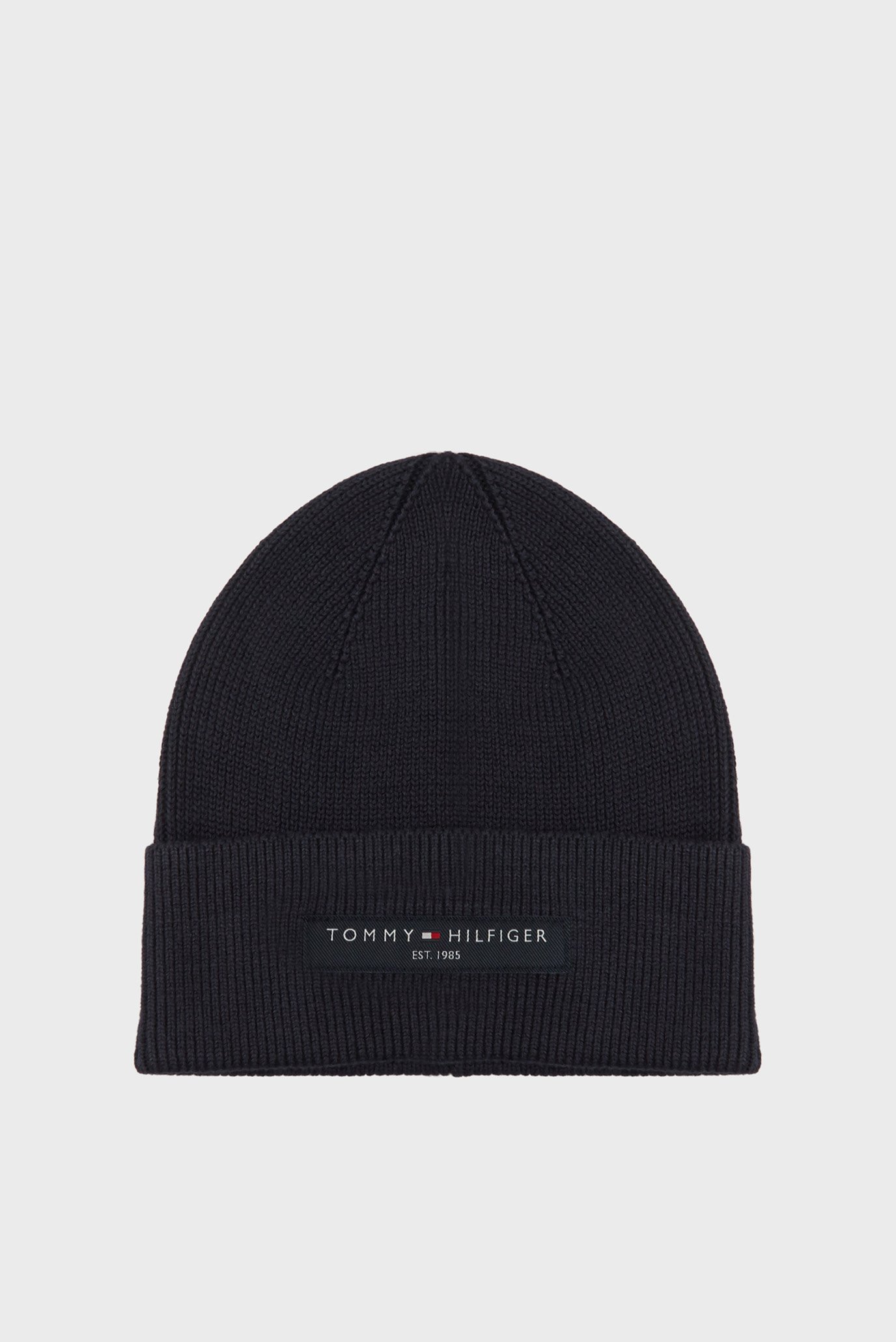 Мужская темно-синяя шапка TH FOUNDATION COTTON BEANIE 1