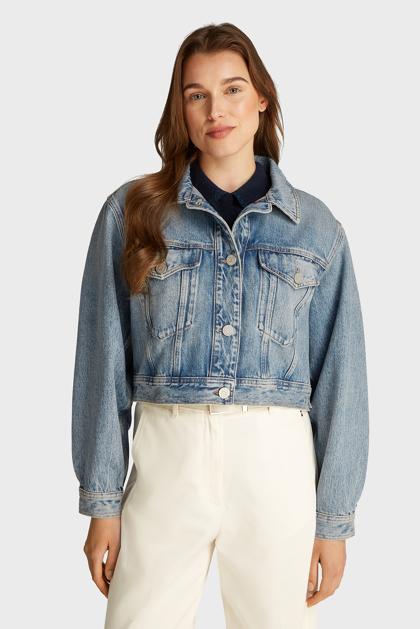 Женская голубая джинсовая куртка DNM STRAIGHT JACKET SAM Голубой M Tommy Hilfiger WW0WW43731 Женская голубая джинсовая куртка DNM STRAIGHT JACKET SAM Голубой M Tommy Hilfiger WW0WW43731
