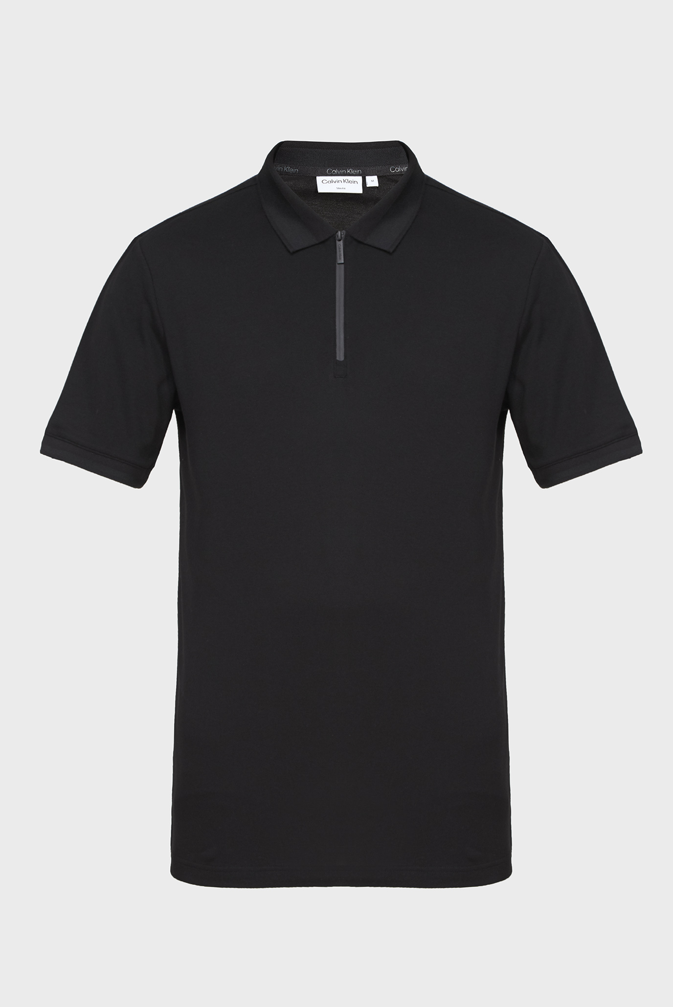 Чоловіче чорне поло THERMO TECH LOGO COLLAR ZIP POLO 1