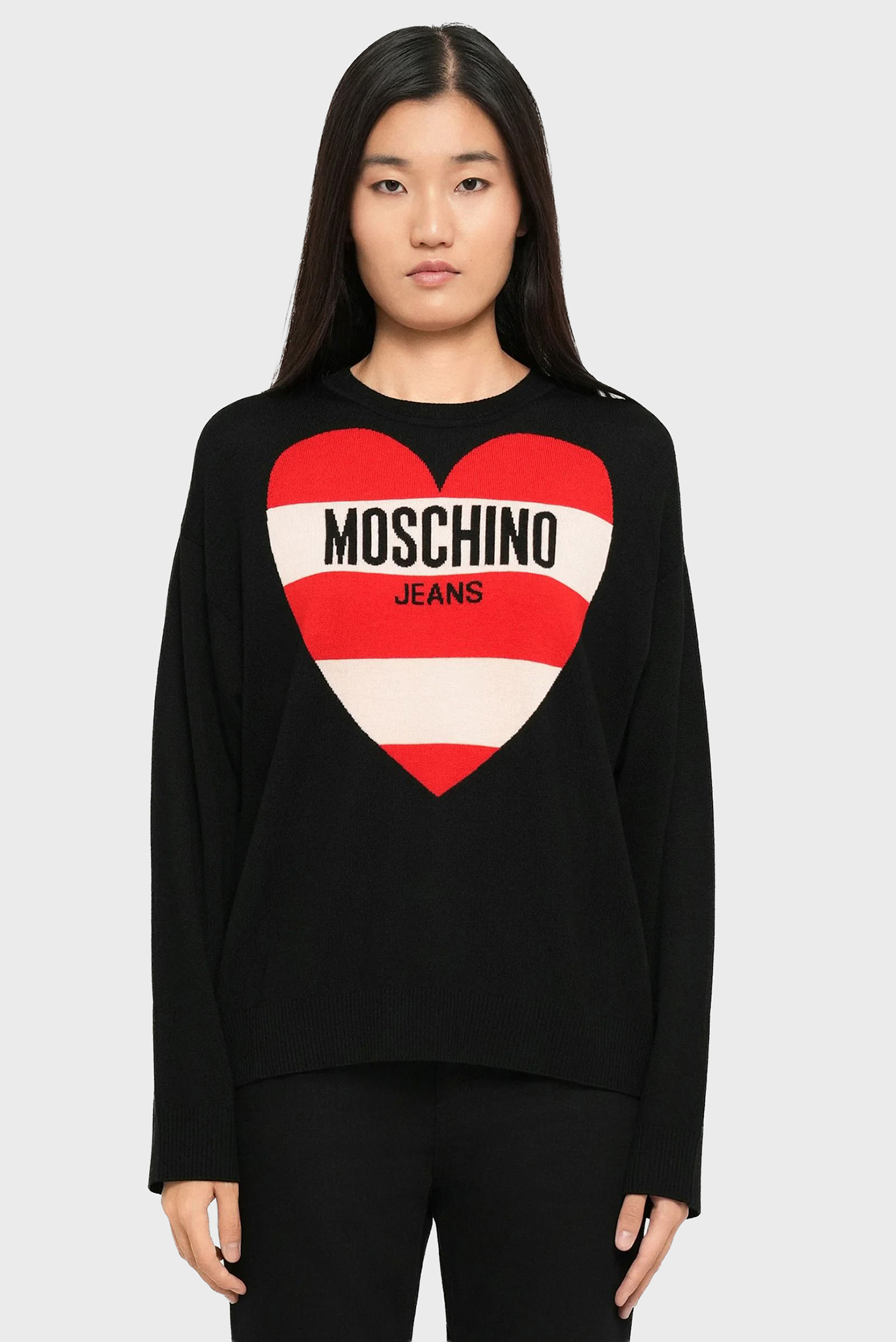 Женский черный шерстяной джемпер Черный S Moschino A0938.8212;4555 Женский черный шерстяной джемпер Черный S Moschino A0938.8212;4555