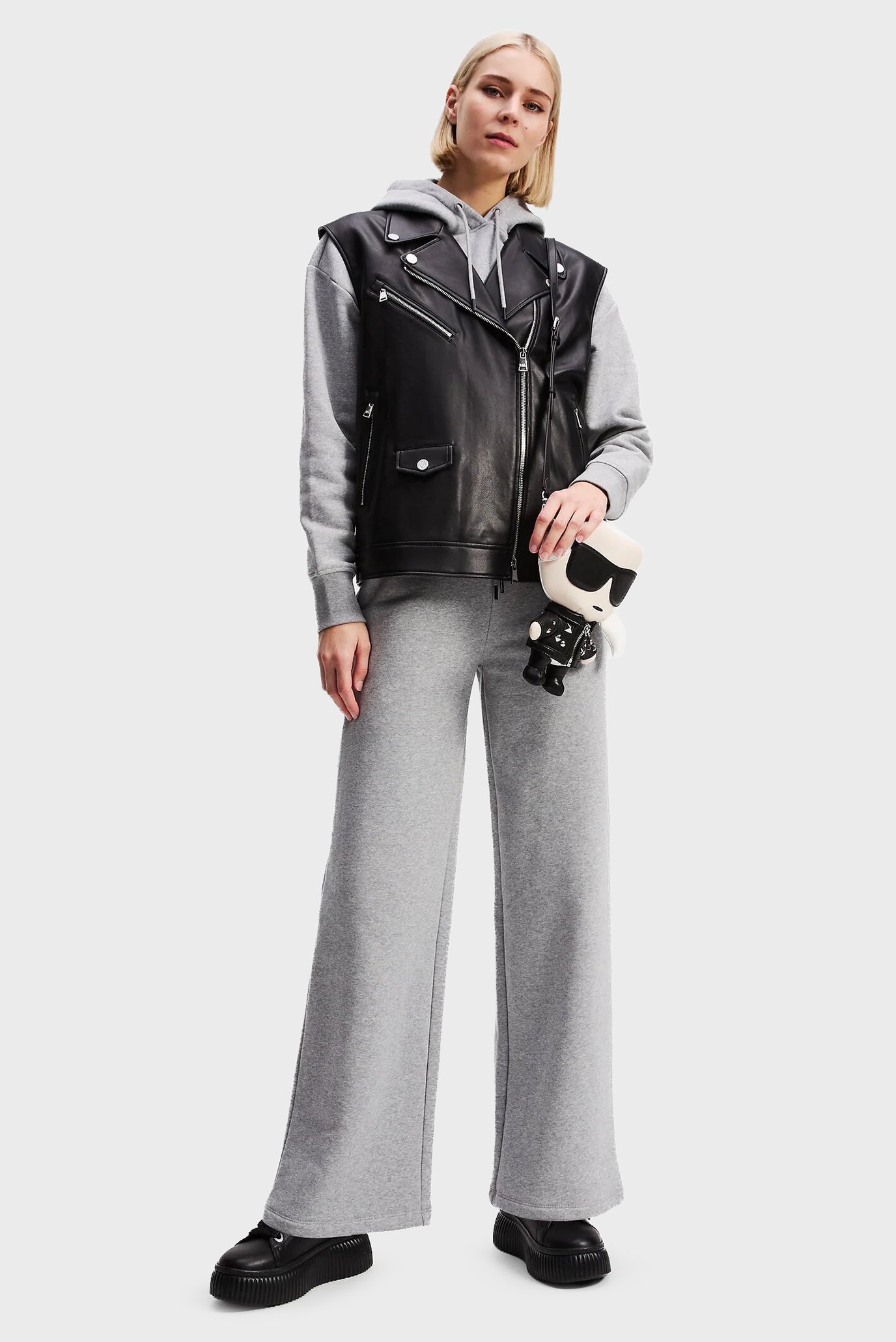 Женские серые спортивные брюки ikon wide Серый L Karl Lagerfeld A3W10117 Женские серые спортивные брюки ikon wide Серый L Karl Lagerfeld A3W10117