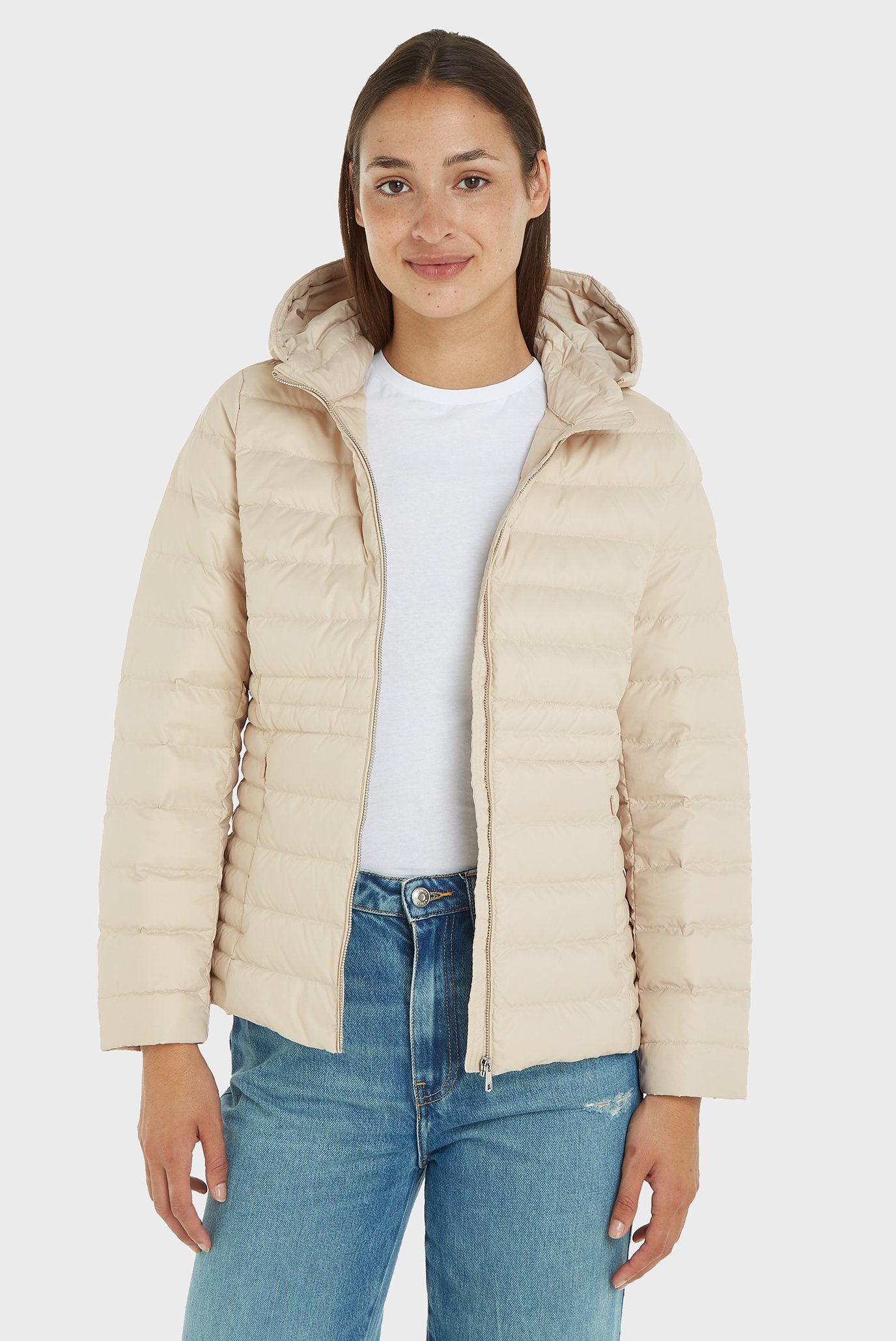 Женский бежевый пуховик FEMININE LW DOWN JACKET Бежевый XS Tommy Hilfiger WW0WW41140